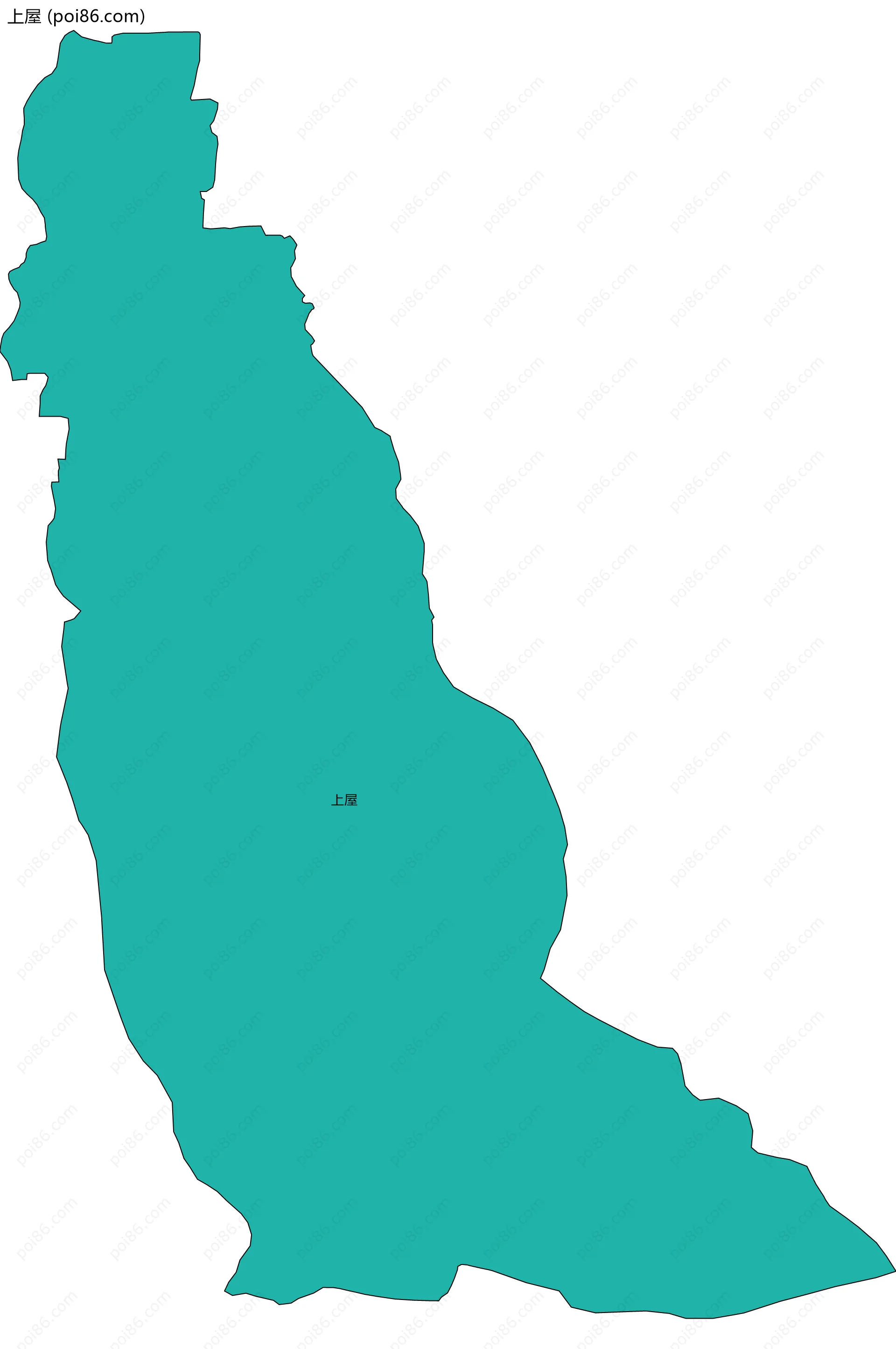 上屋边界地图