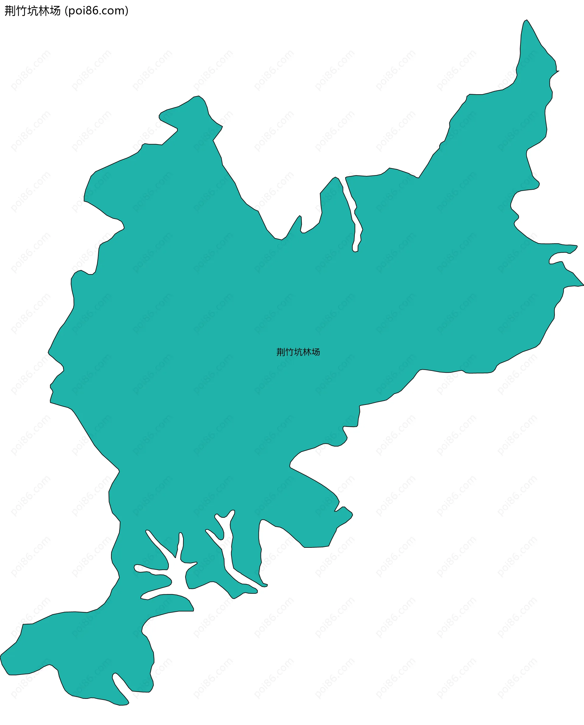 荆竹坑林场边界地图(五级行政区划)