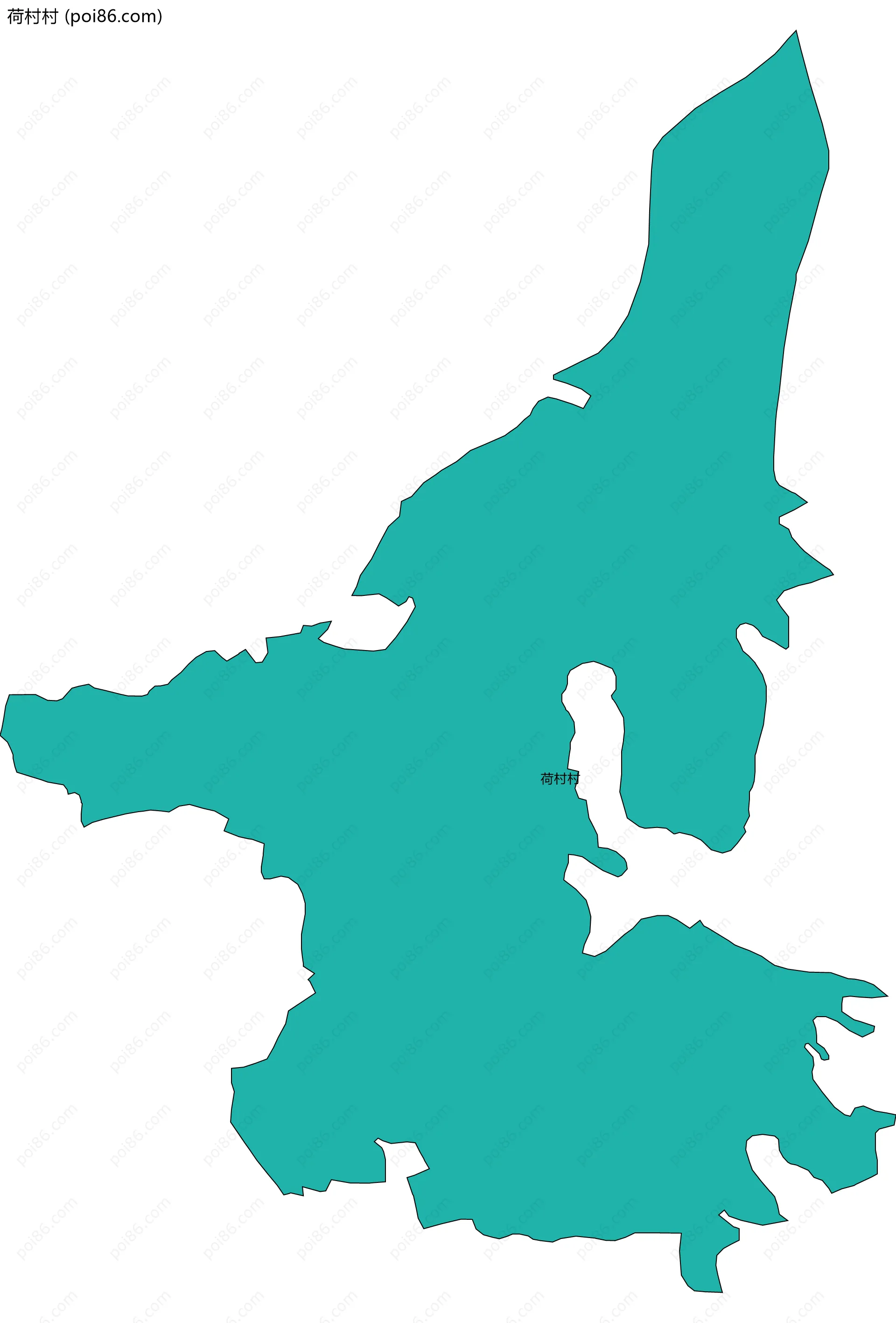 荷村村边界地图