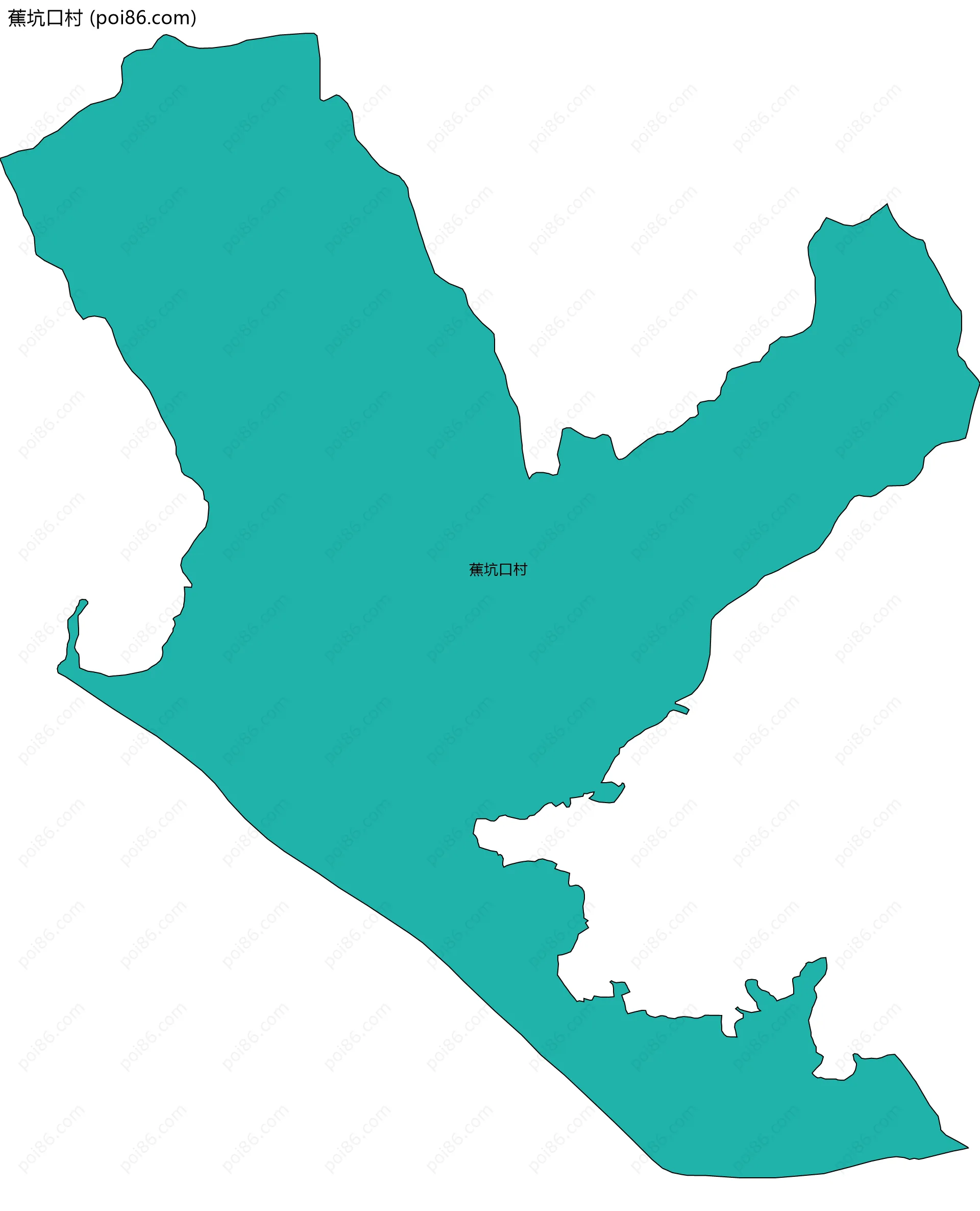 蕉坑口村边界地图