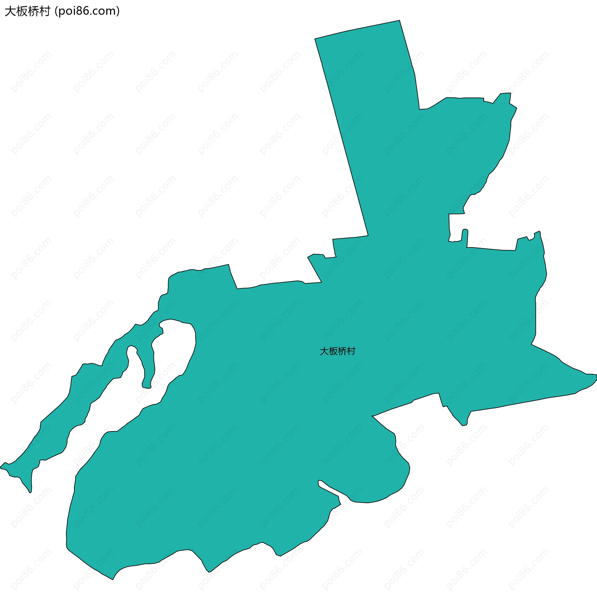 大板桥村边界地图