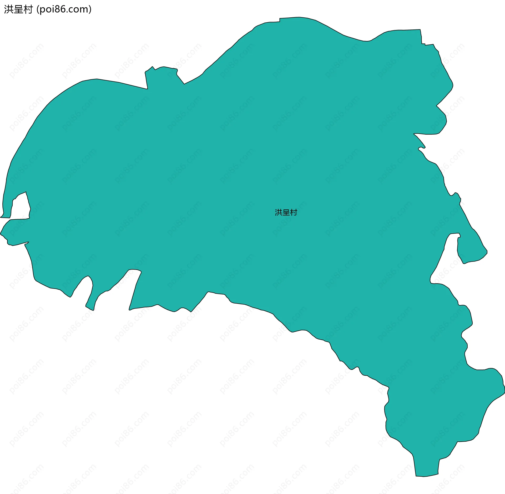 洪呈村边界地图
