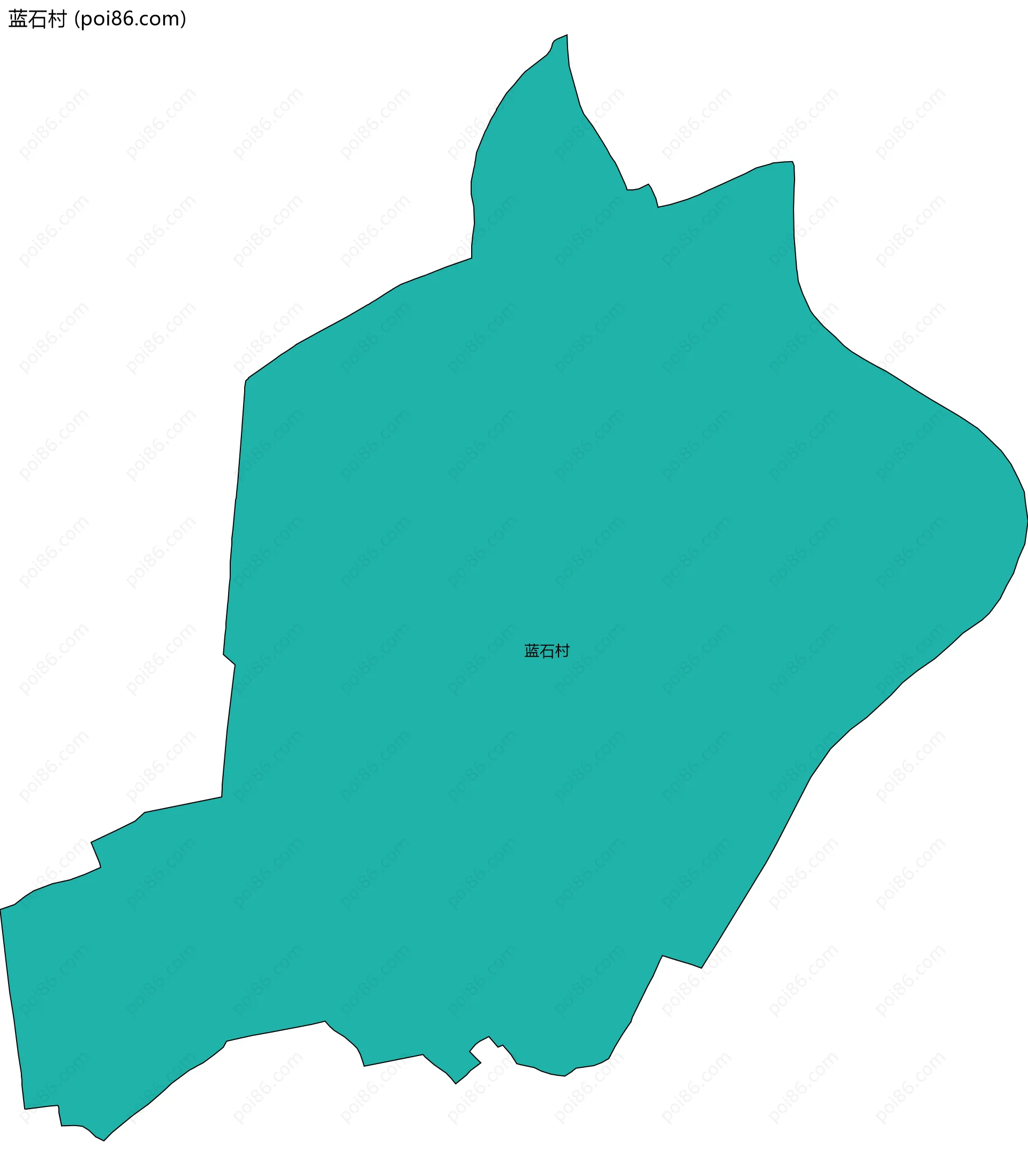 蓝石村边界地图
