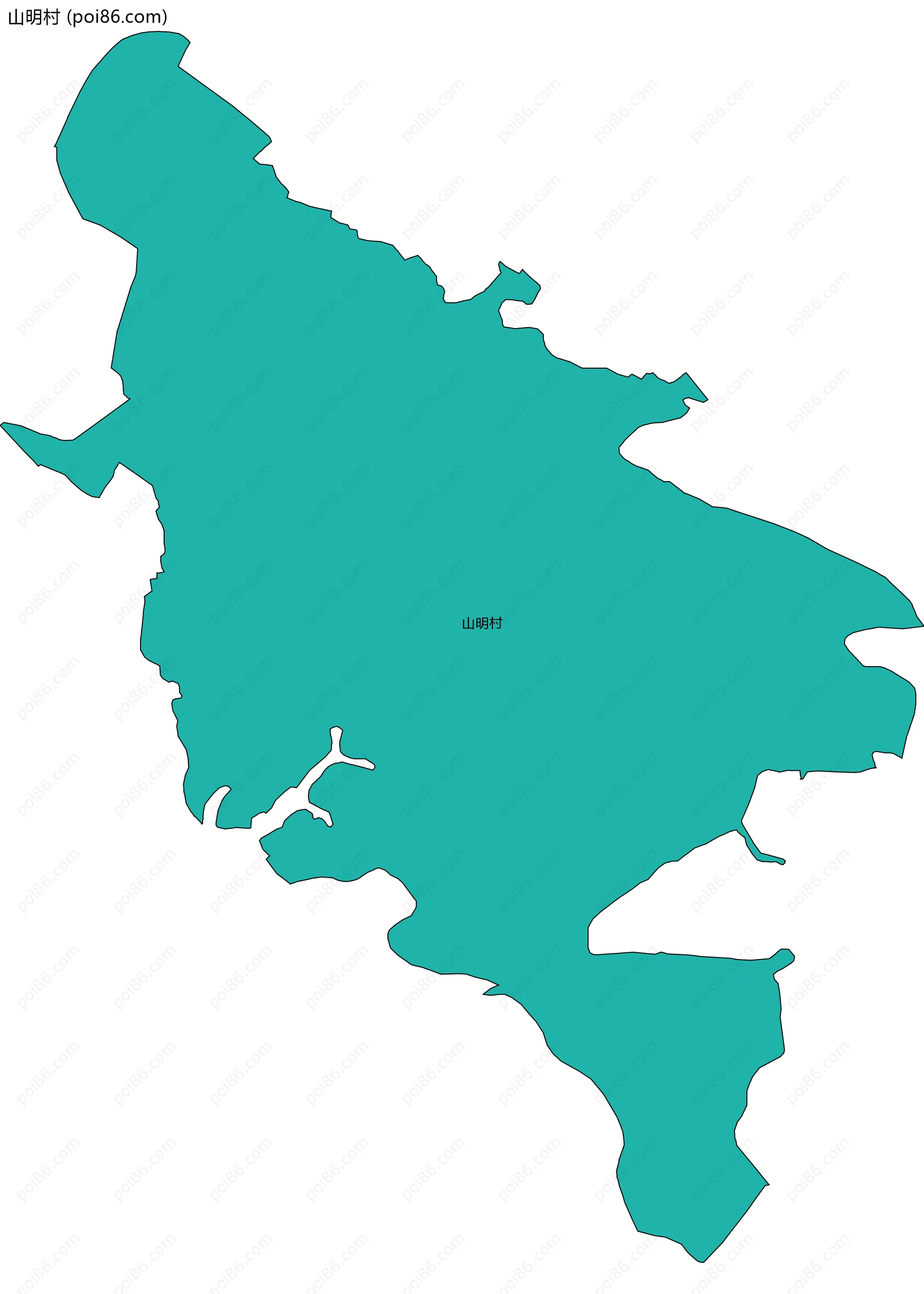 山明村边界地图