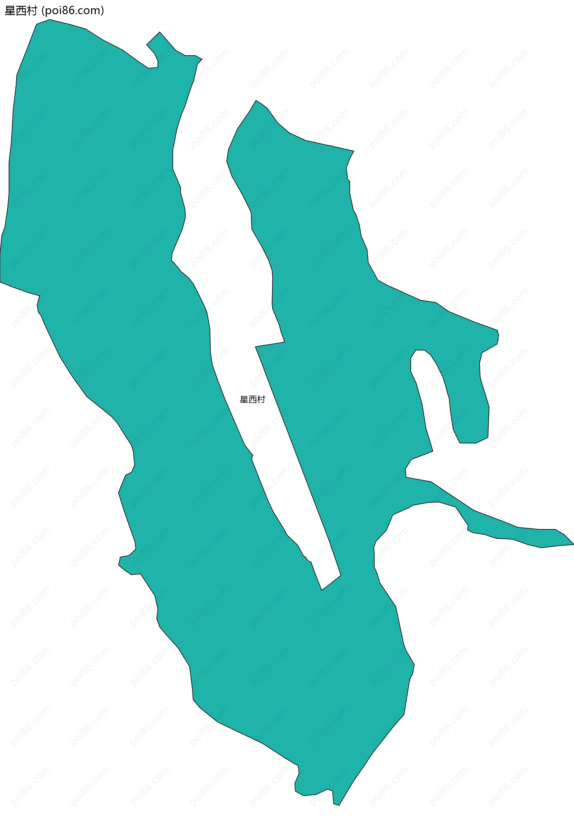 星西村边界地图