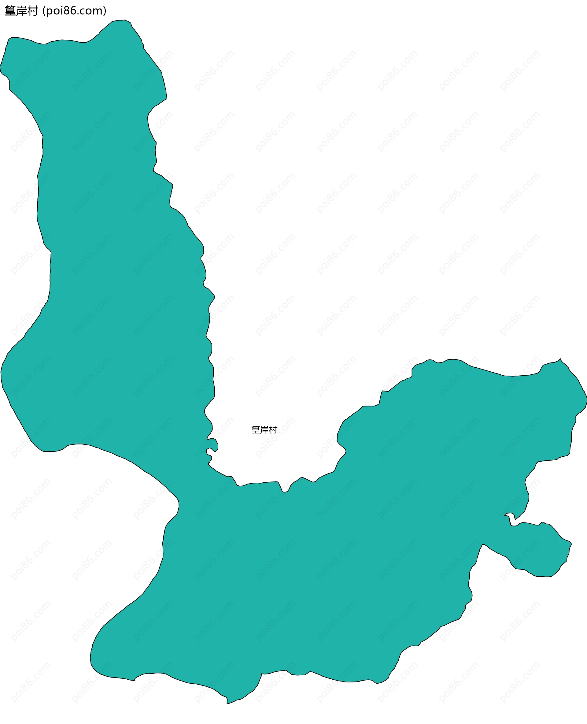 篁岸村边界地图