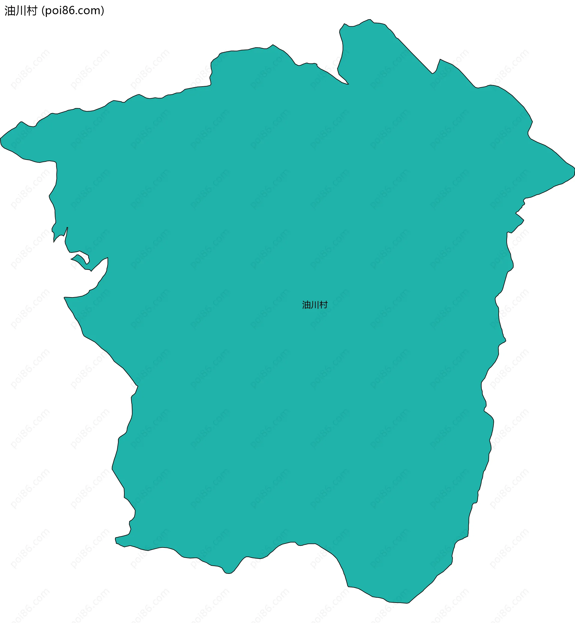 油川村边界地图
