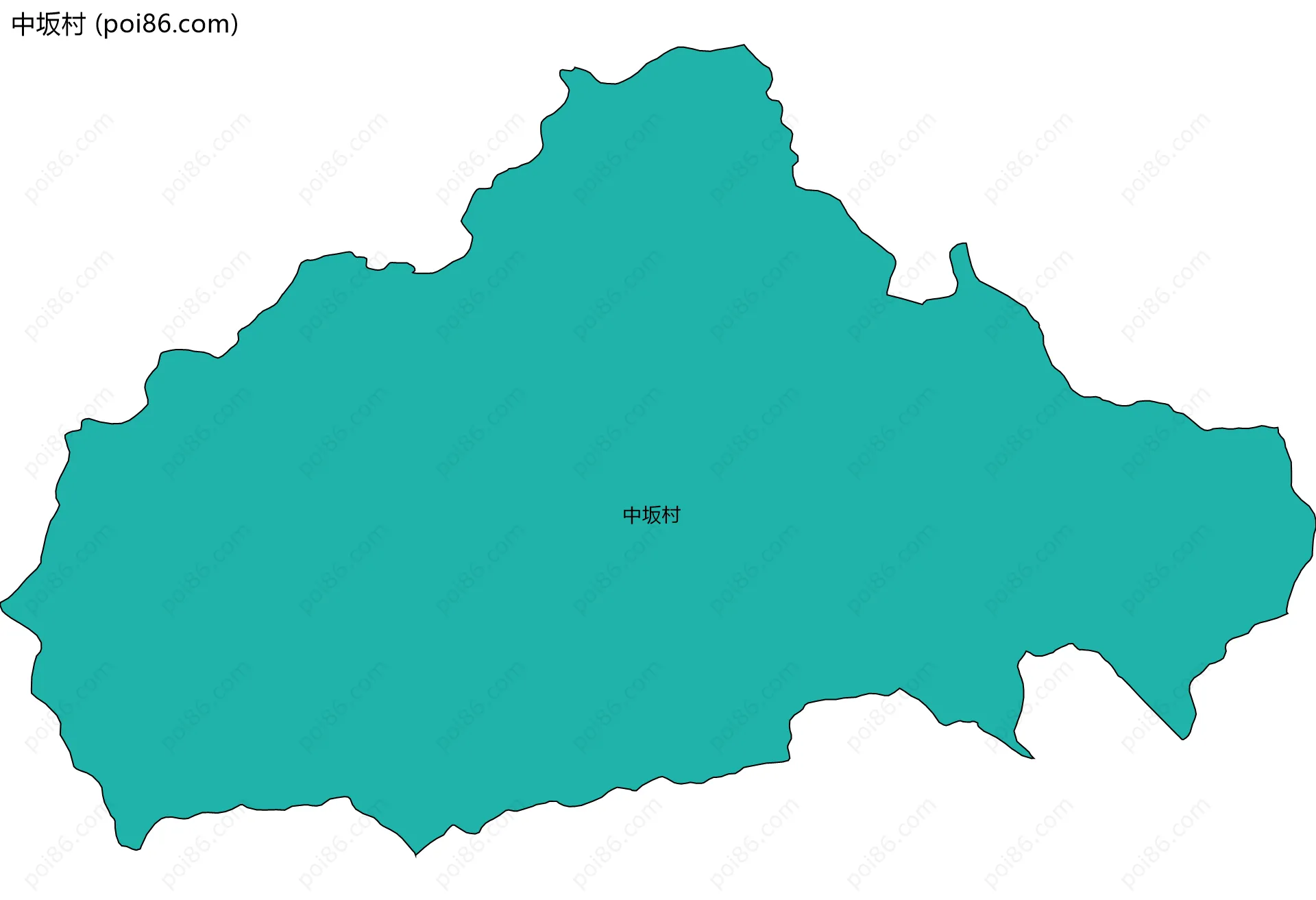 中坂村边界地图