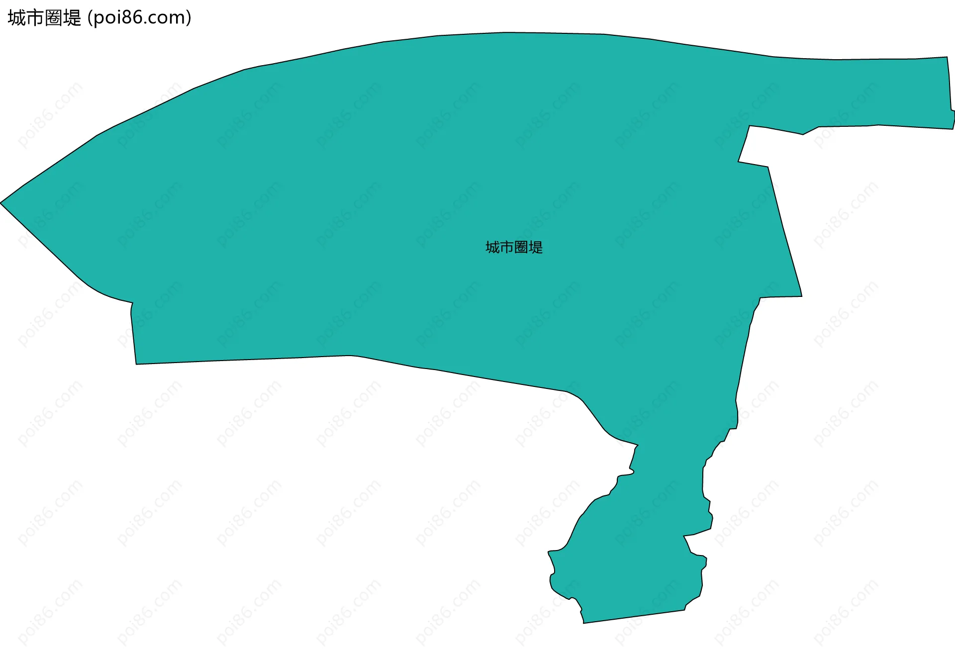 城市圈堤边界地图(五级行政区划)
