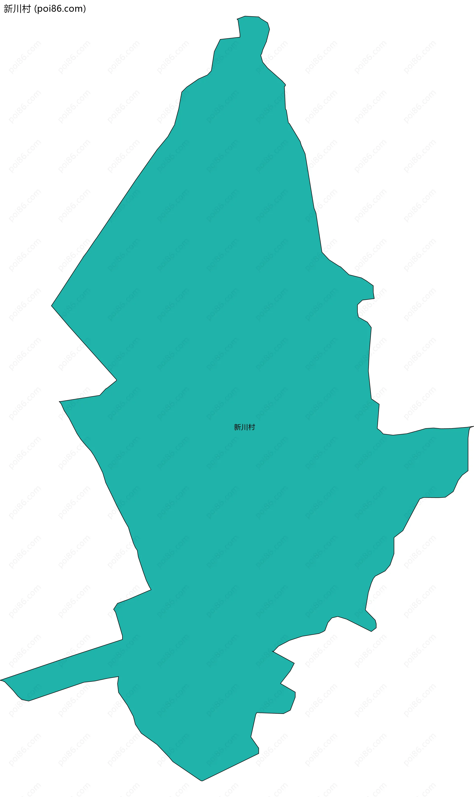 新川村边界地图