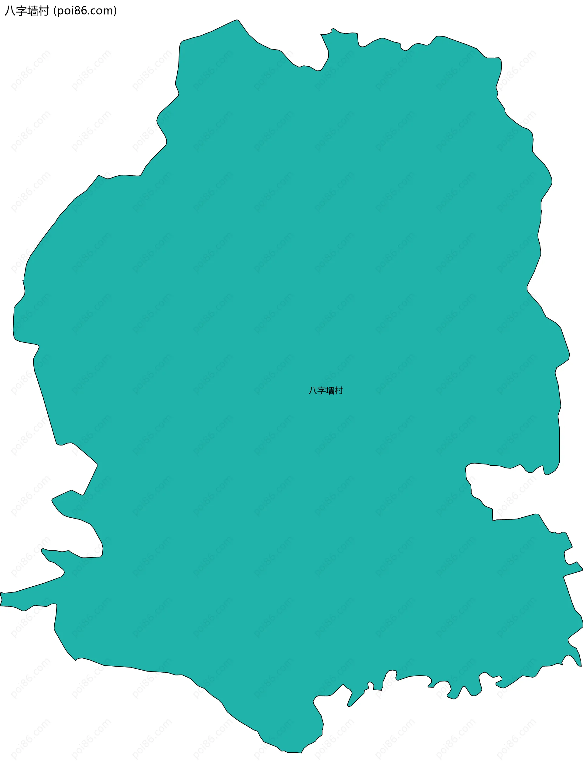 八字墙村边界地图