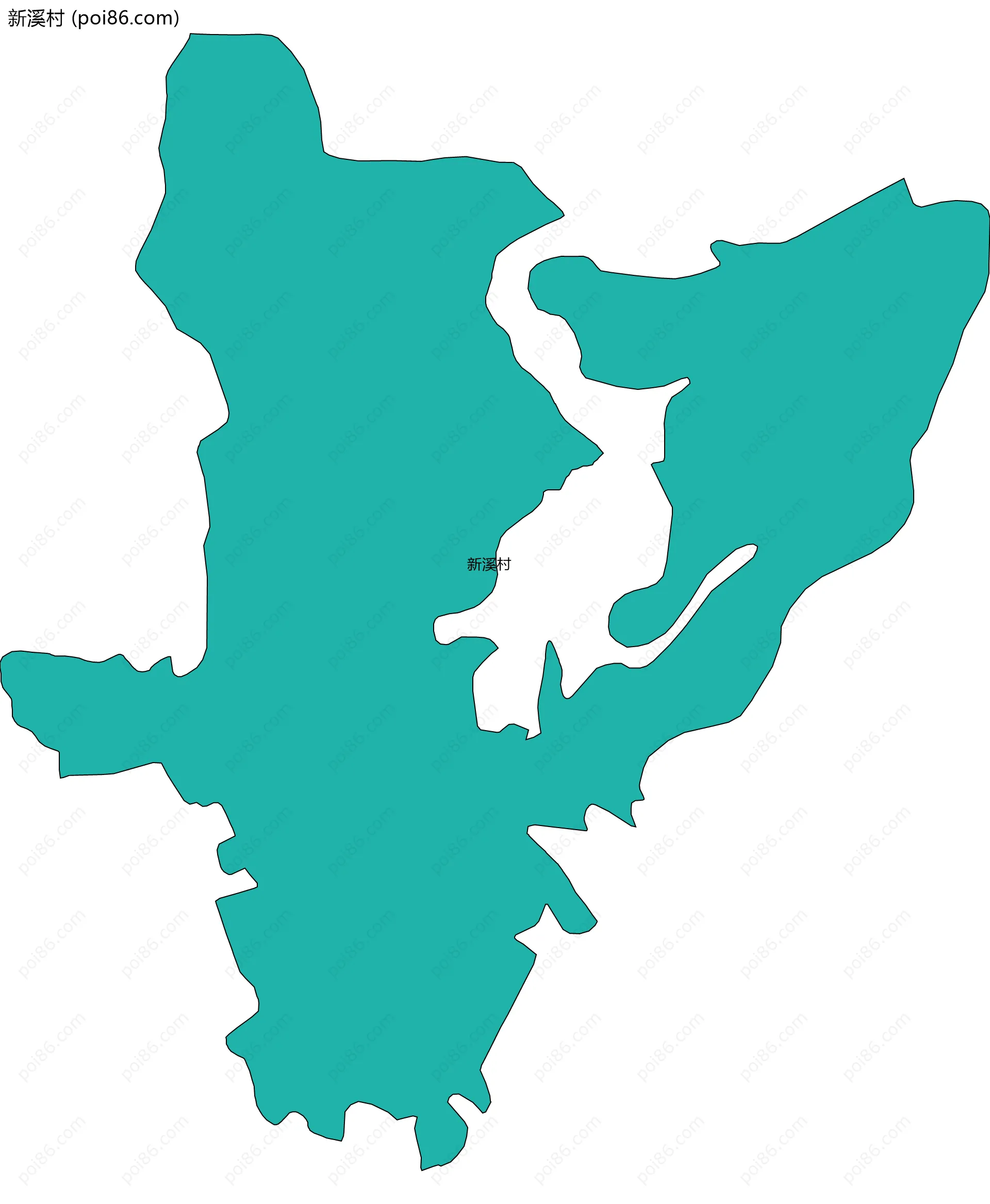 新溪村边界地图