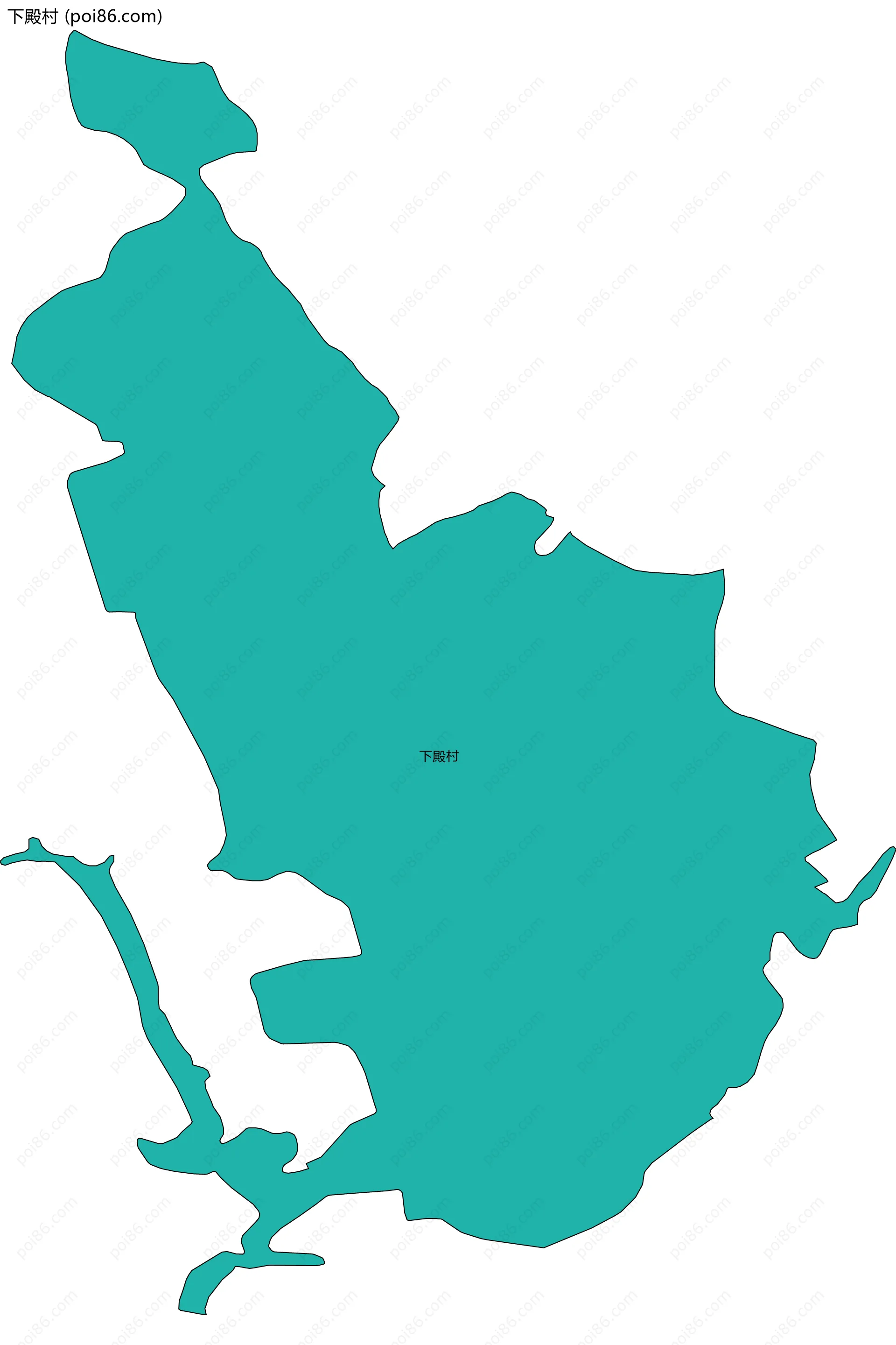 下殿村边界地图