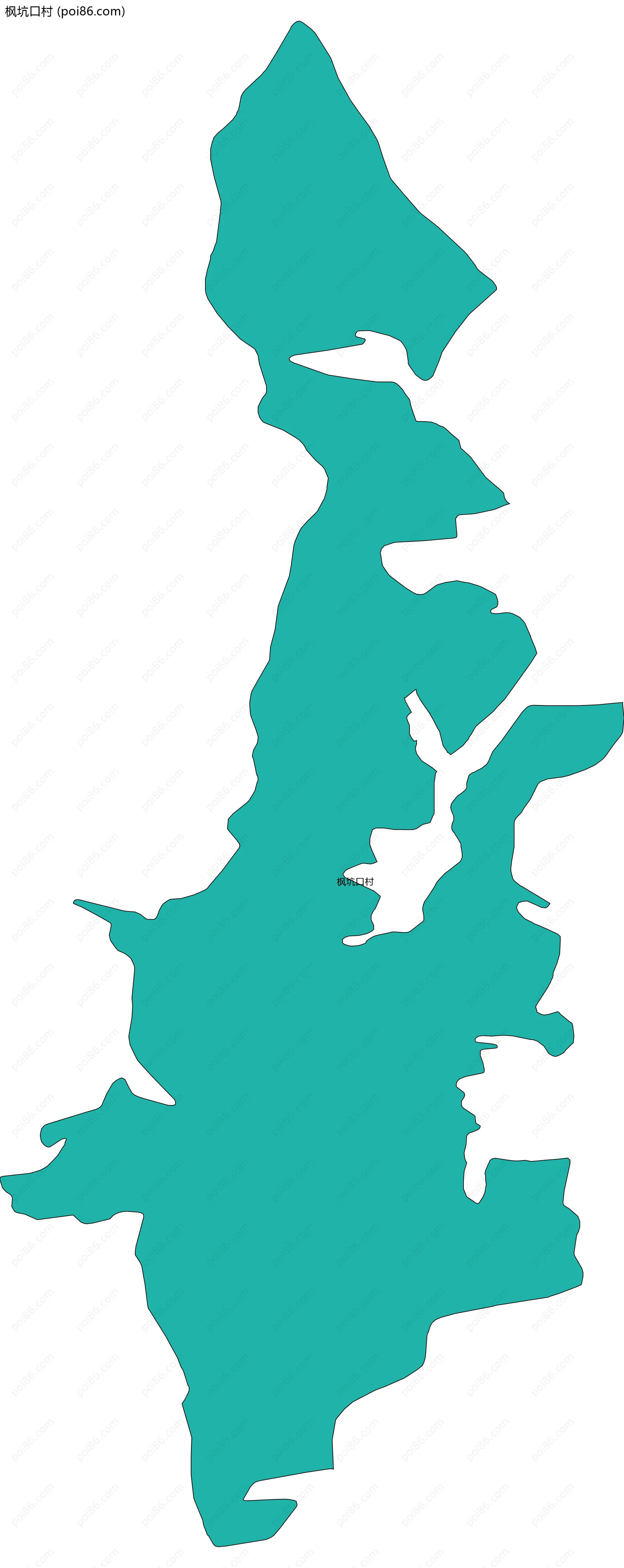 枫坑口村边界地图