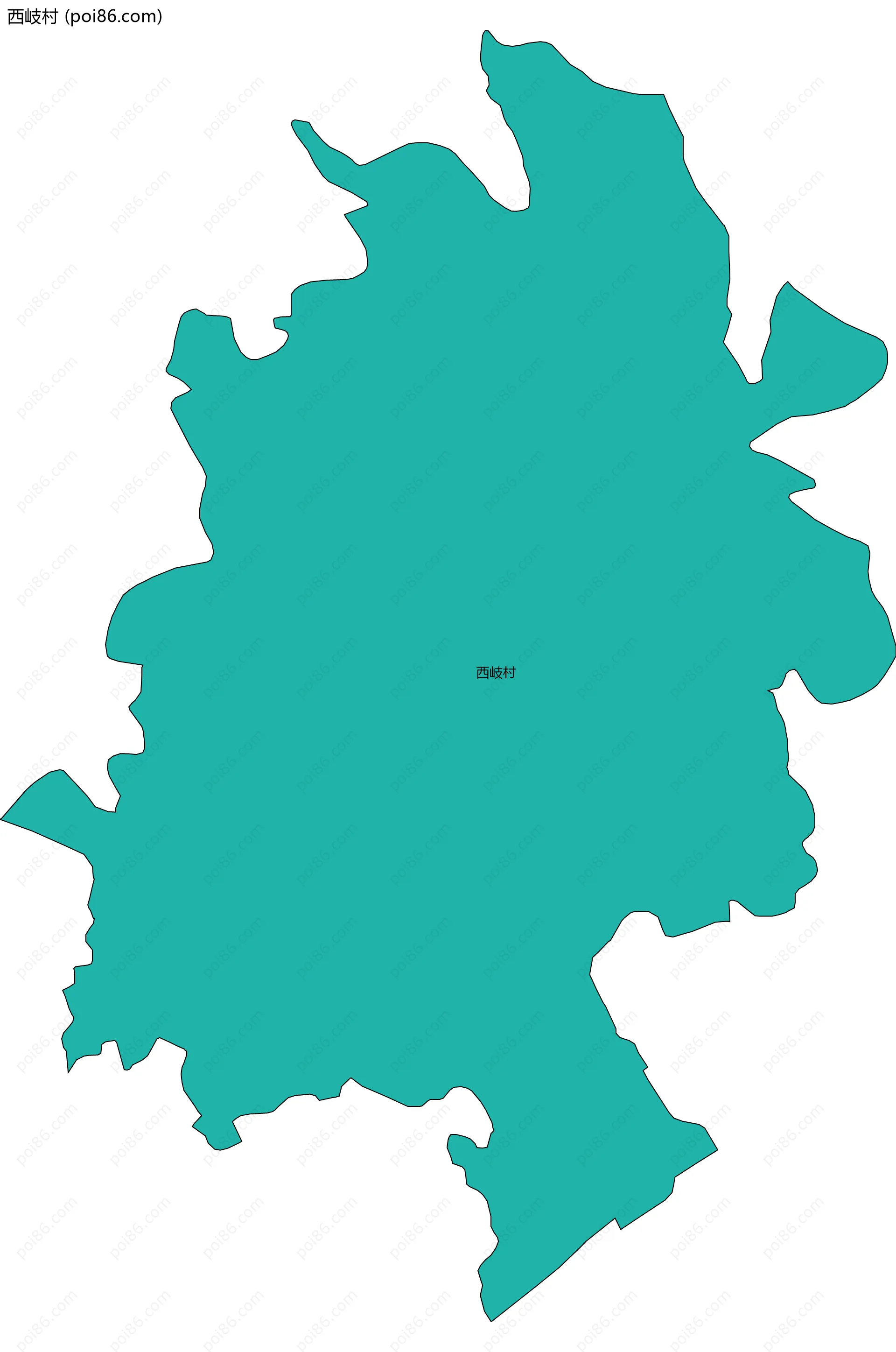 西岐村边界地图