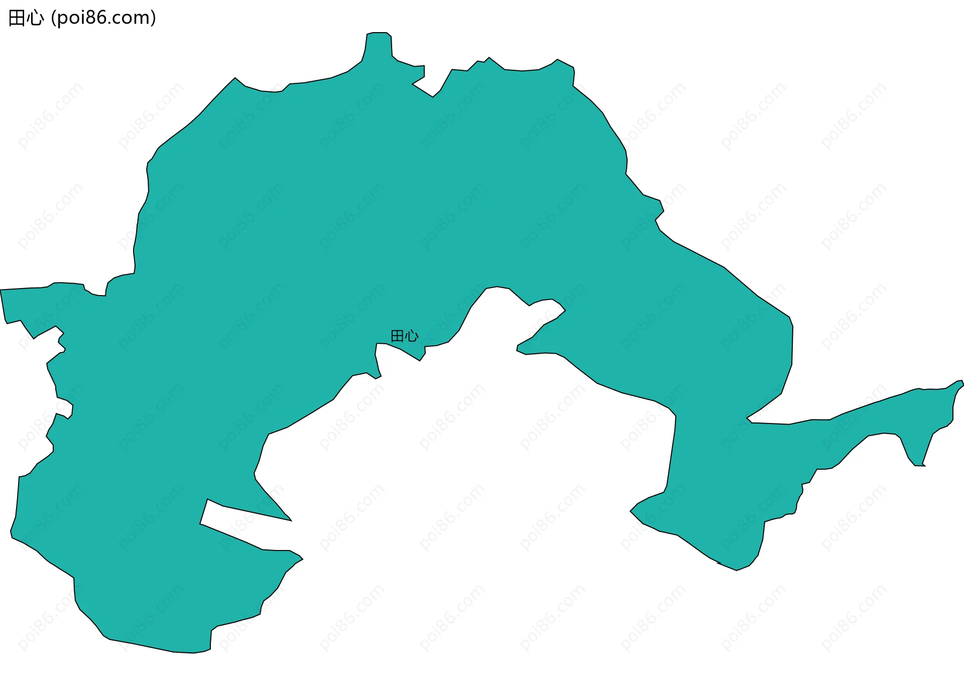 田心边界地图