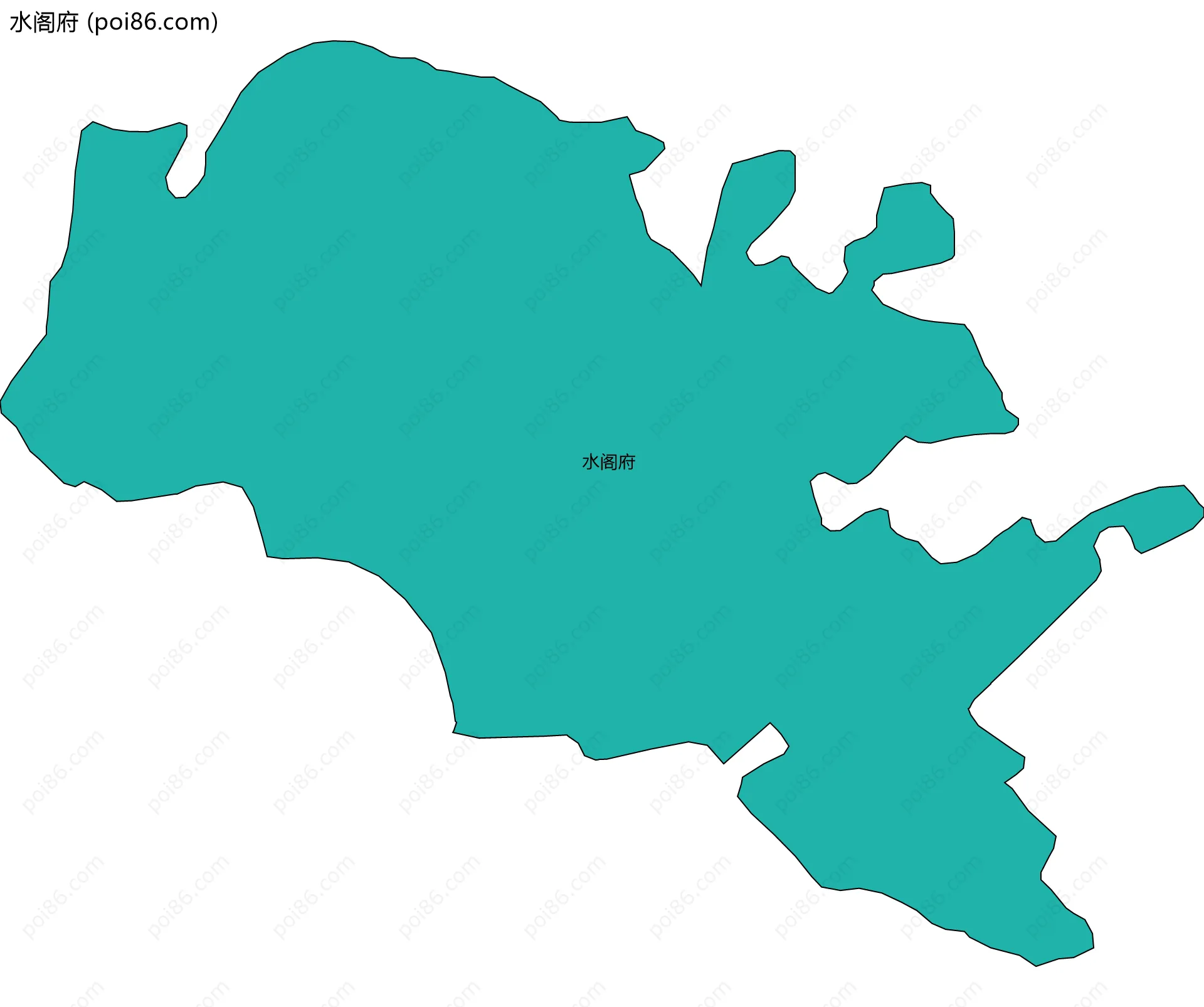 水阁府边界地图