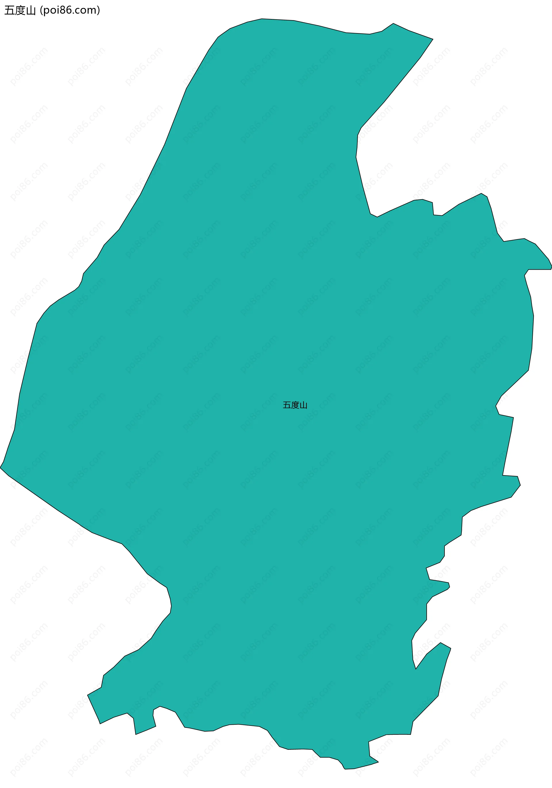 五度山边界地图
