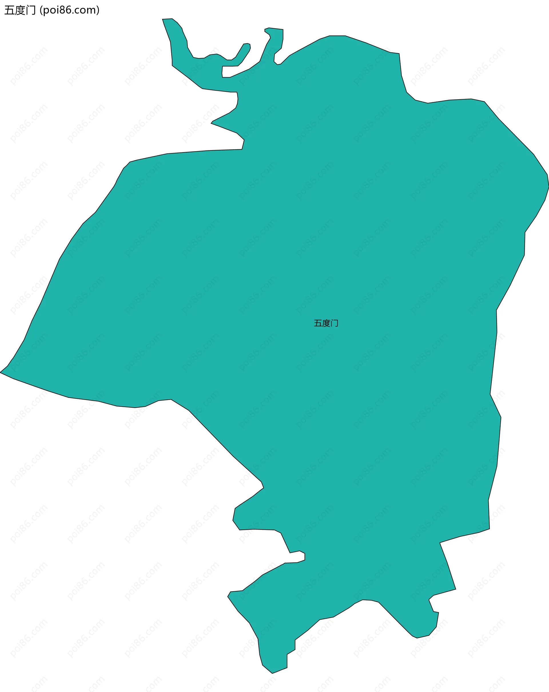 五度门边界地图