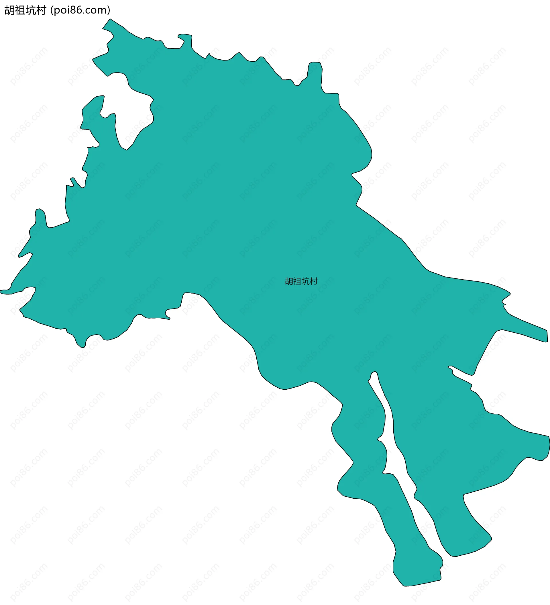 胡祖坑村边界地图