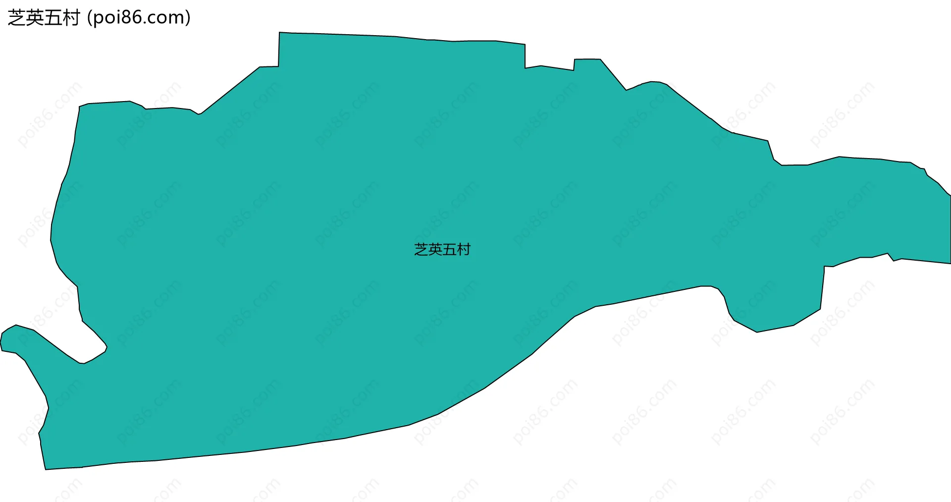 芝英五村边界地图