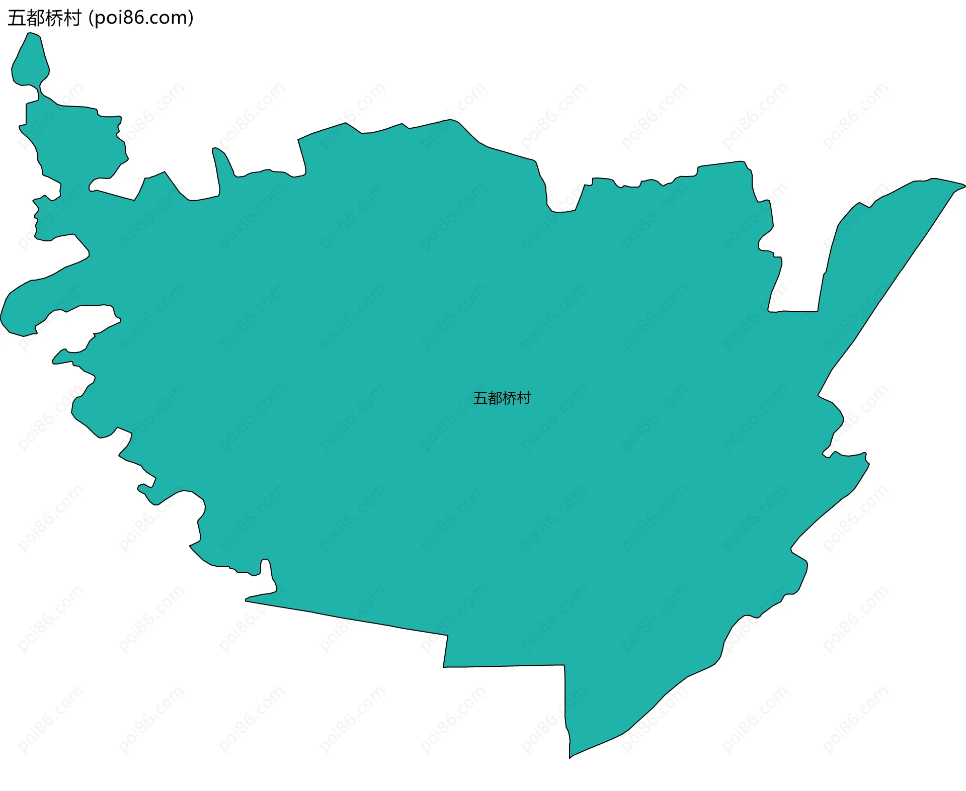 五都桥村边界地图