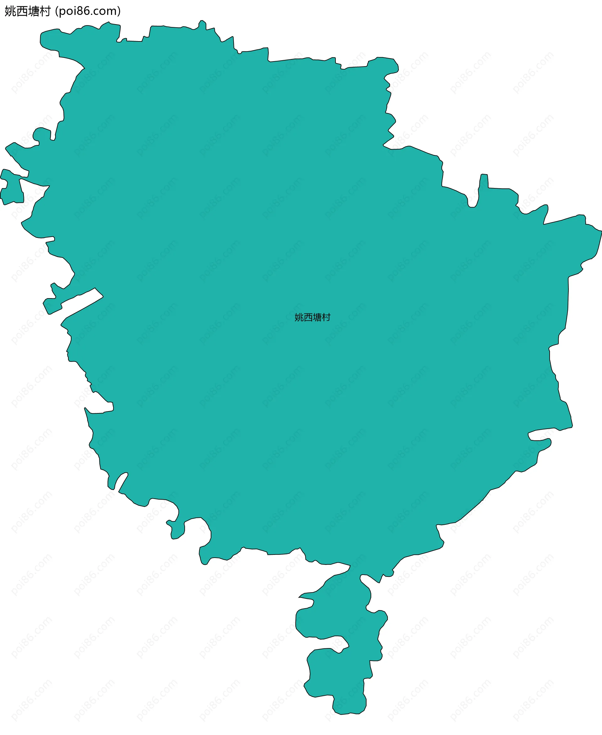 姚西塘村边界地图