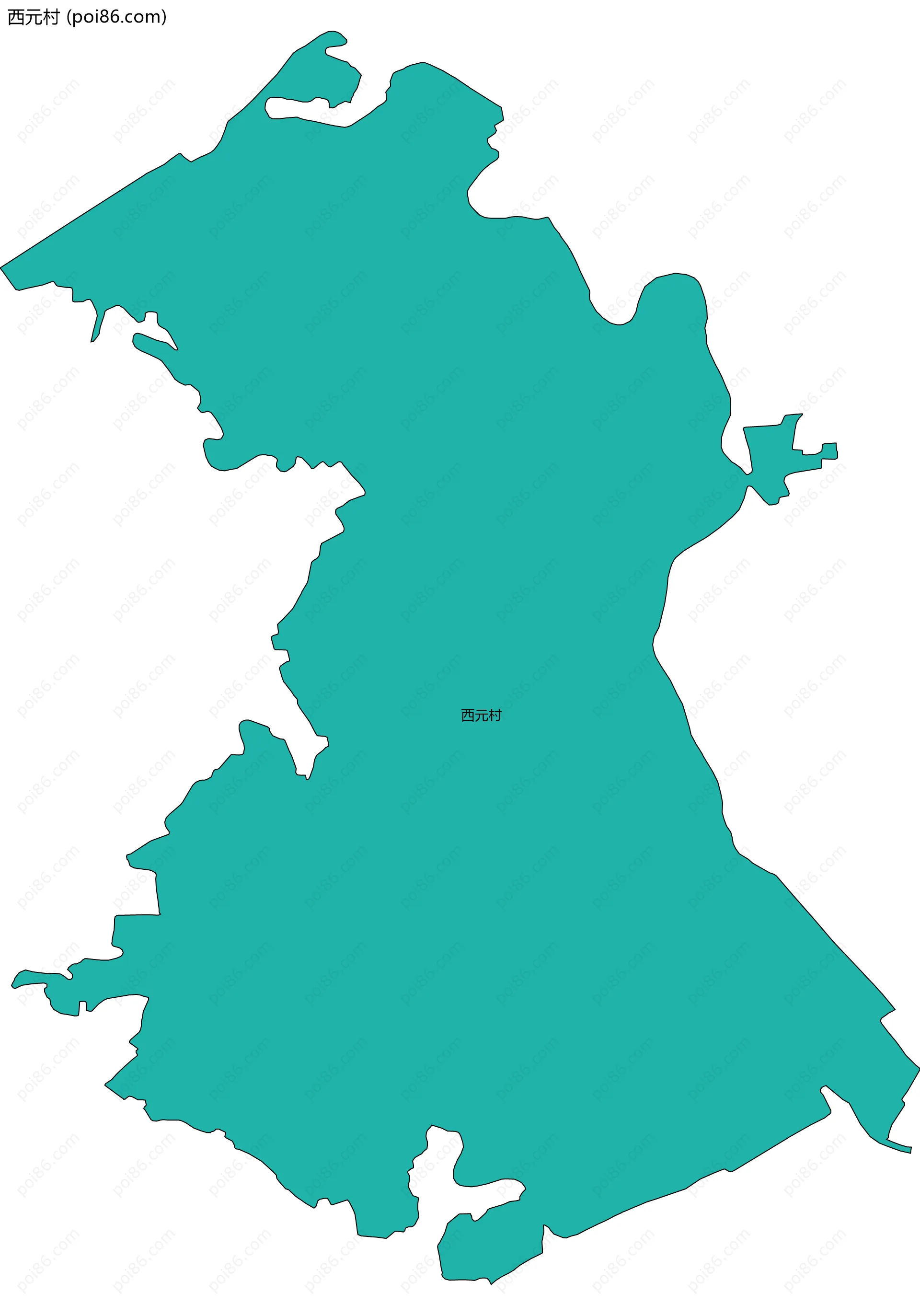 西元村边界地图