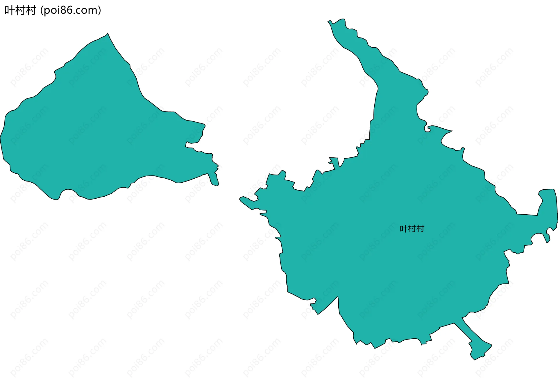 叶村村边界地图
