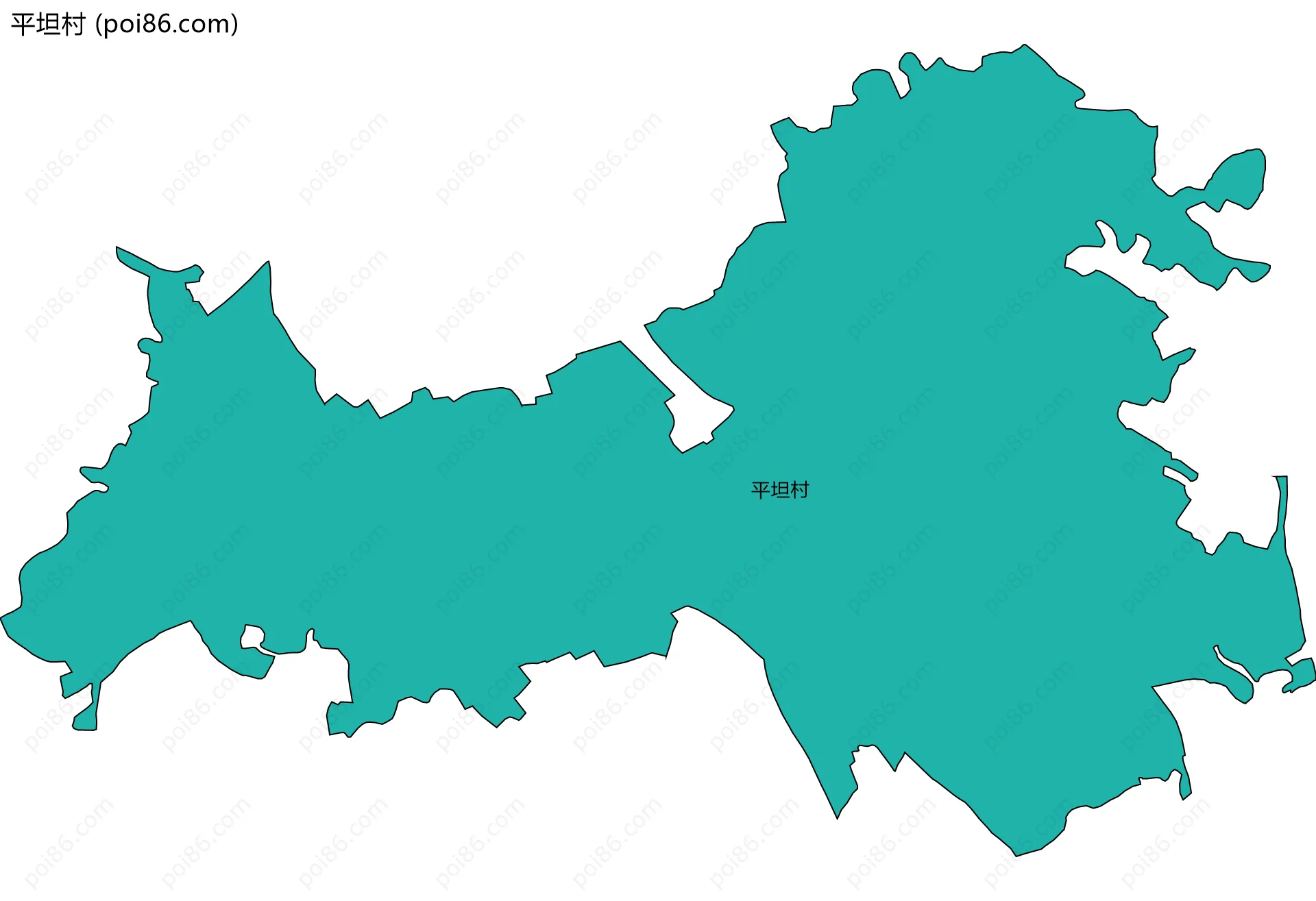 平坦村边界地图