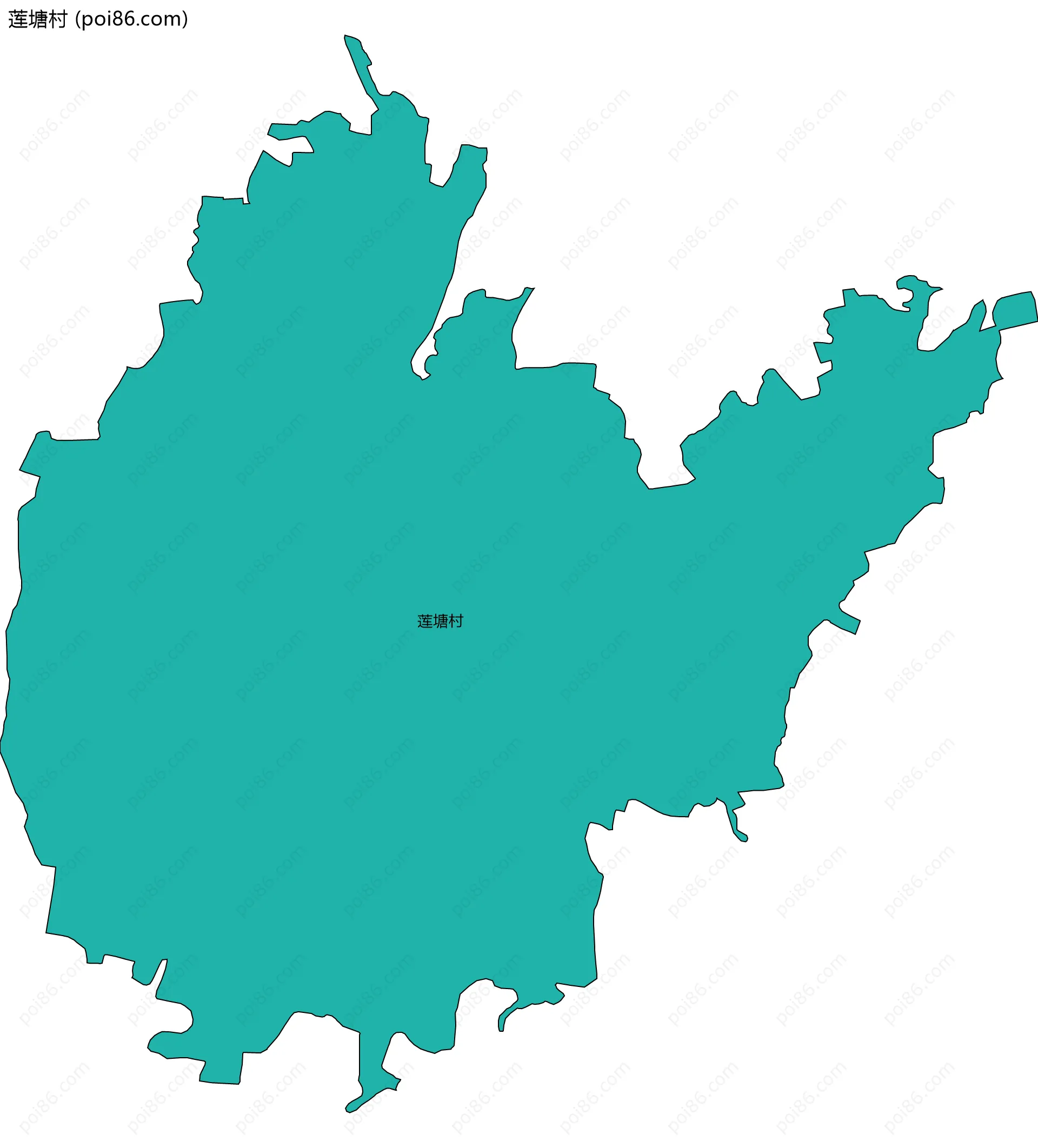 莲塘村边界地图