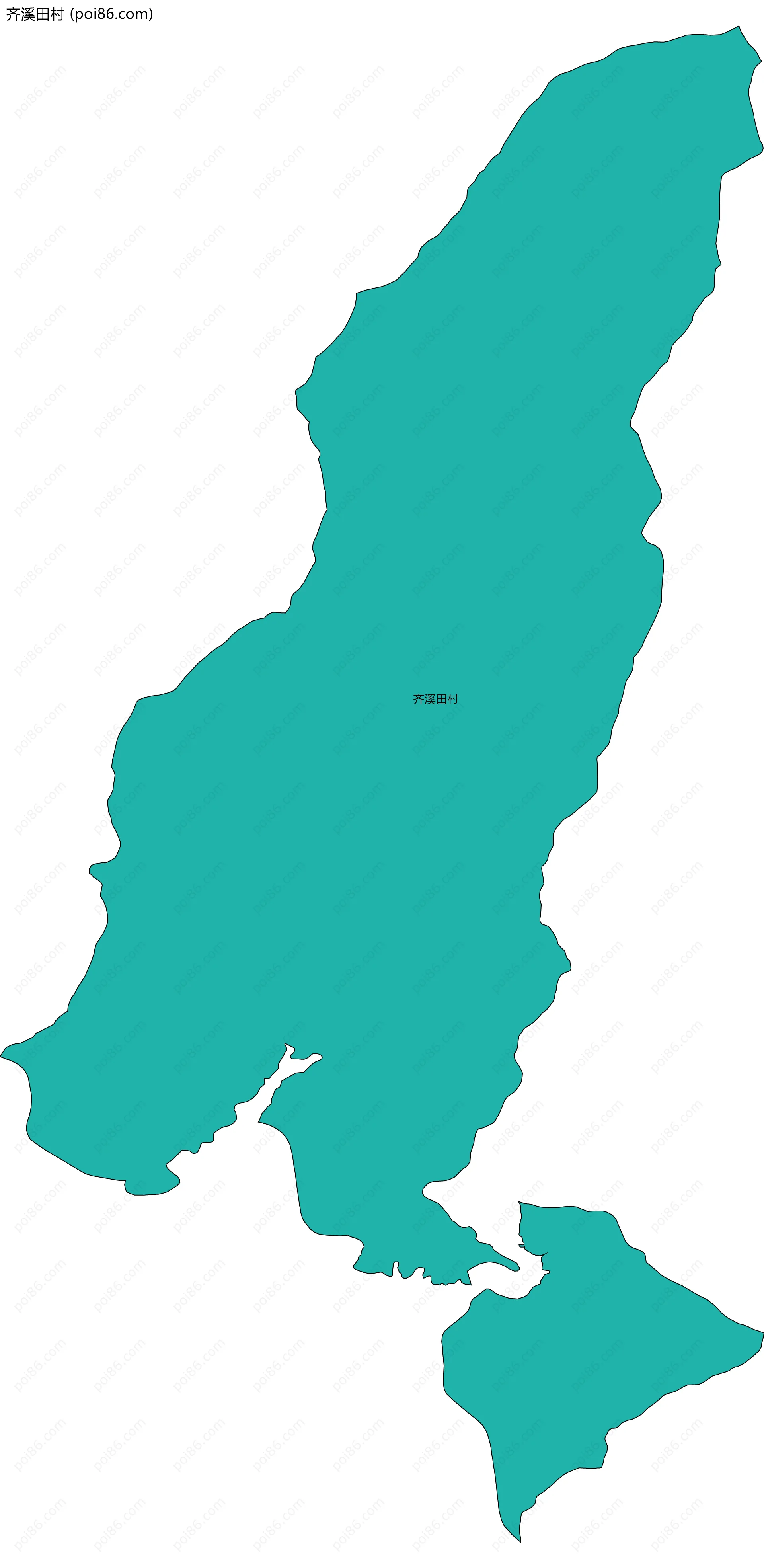 齐溪田村边界地图