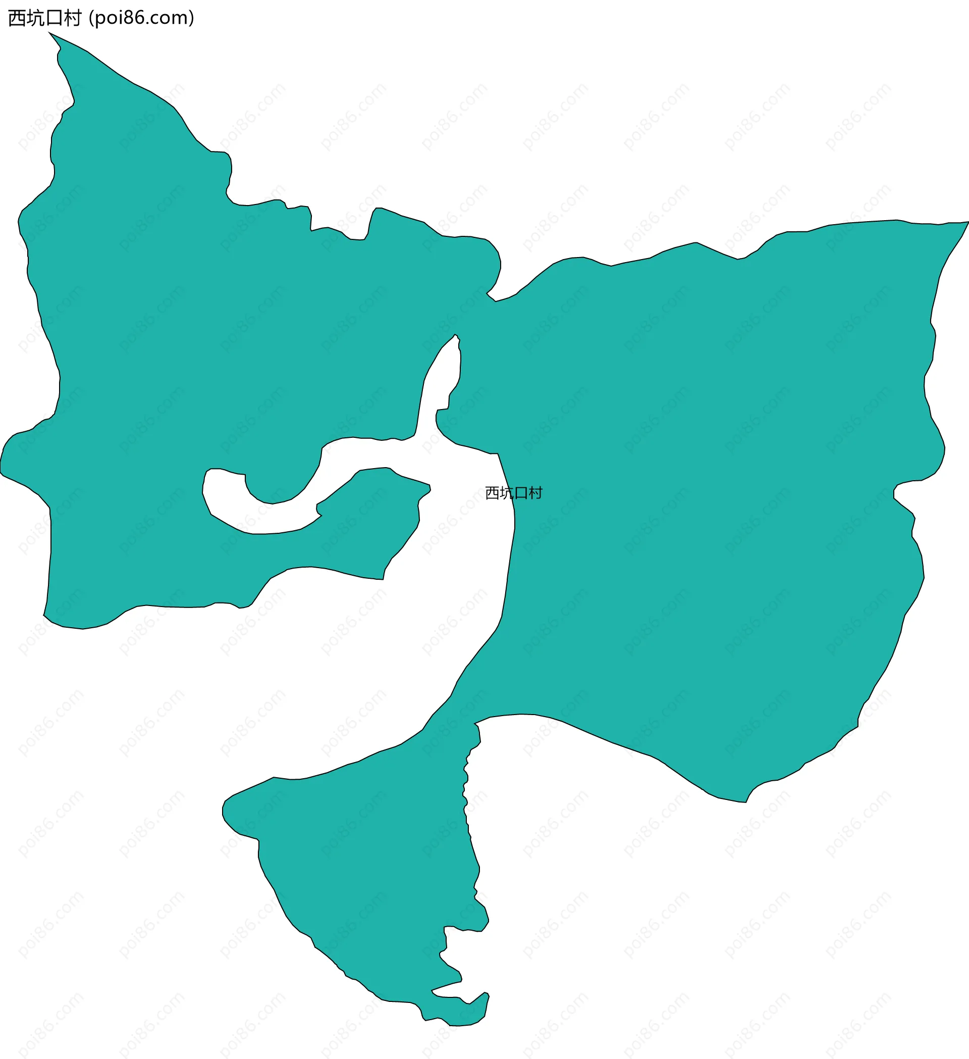 西坑口村边界地图