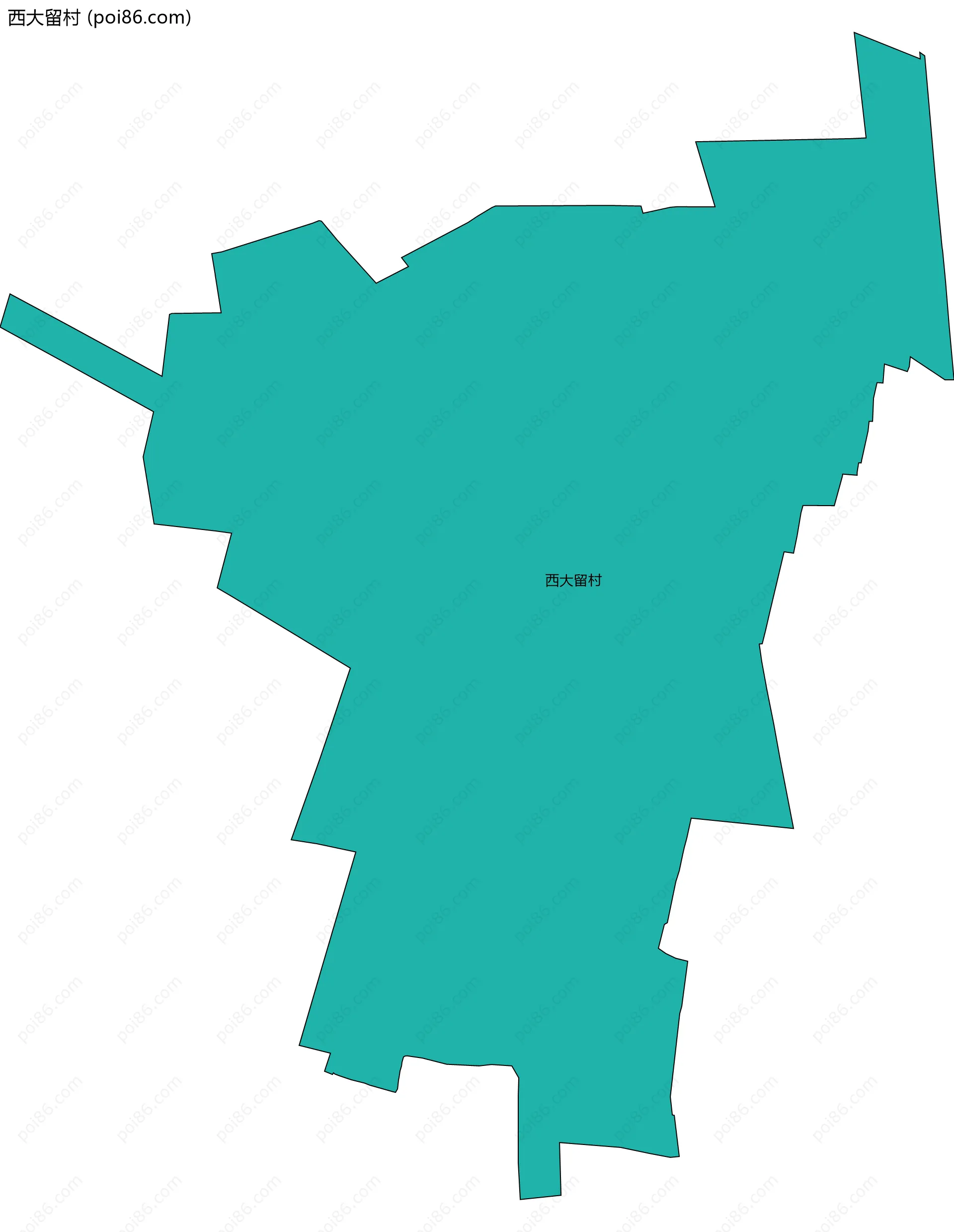 西大留村边界地图