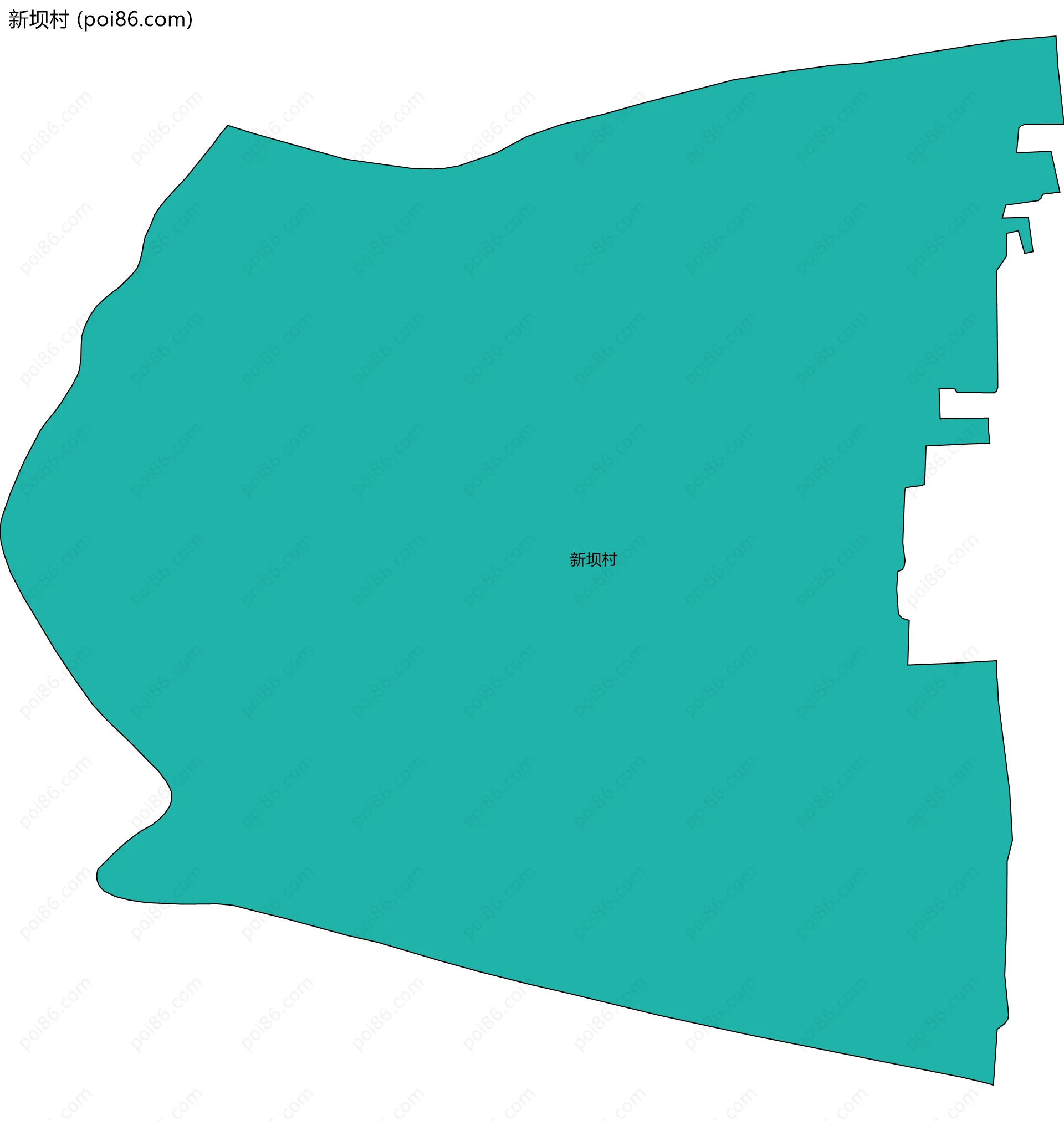 新坝村边界地图