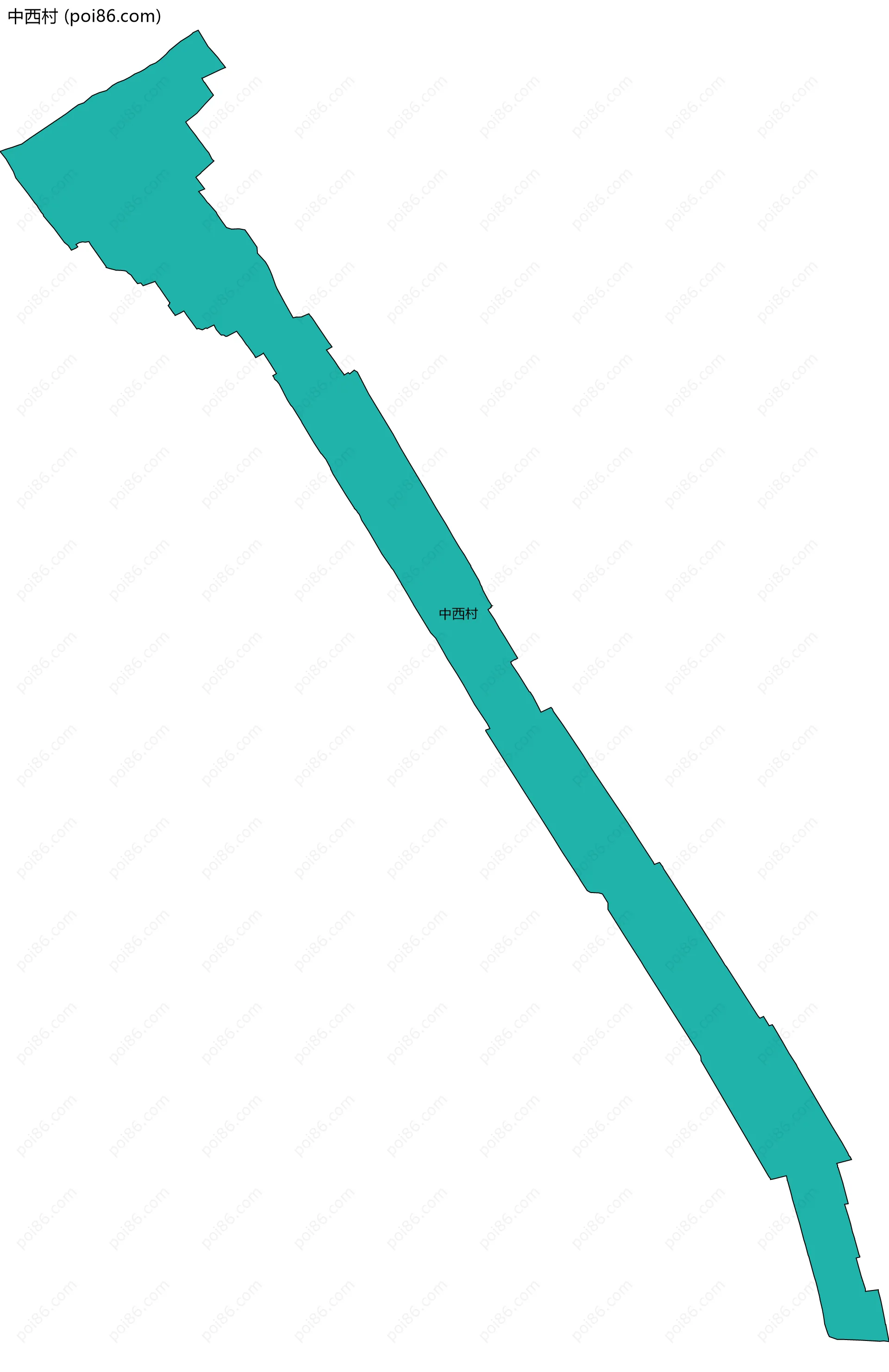 中西村边界地图