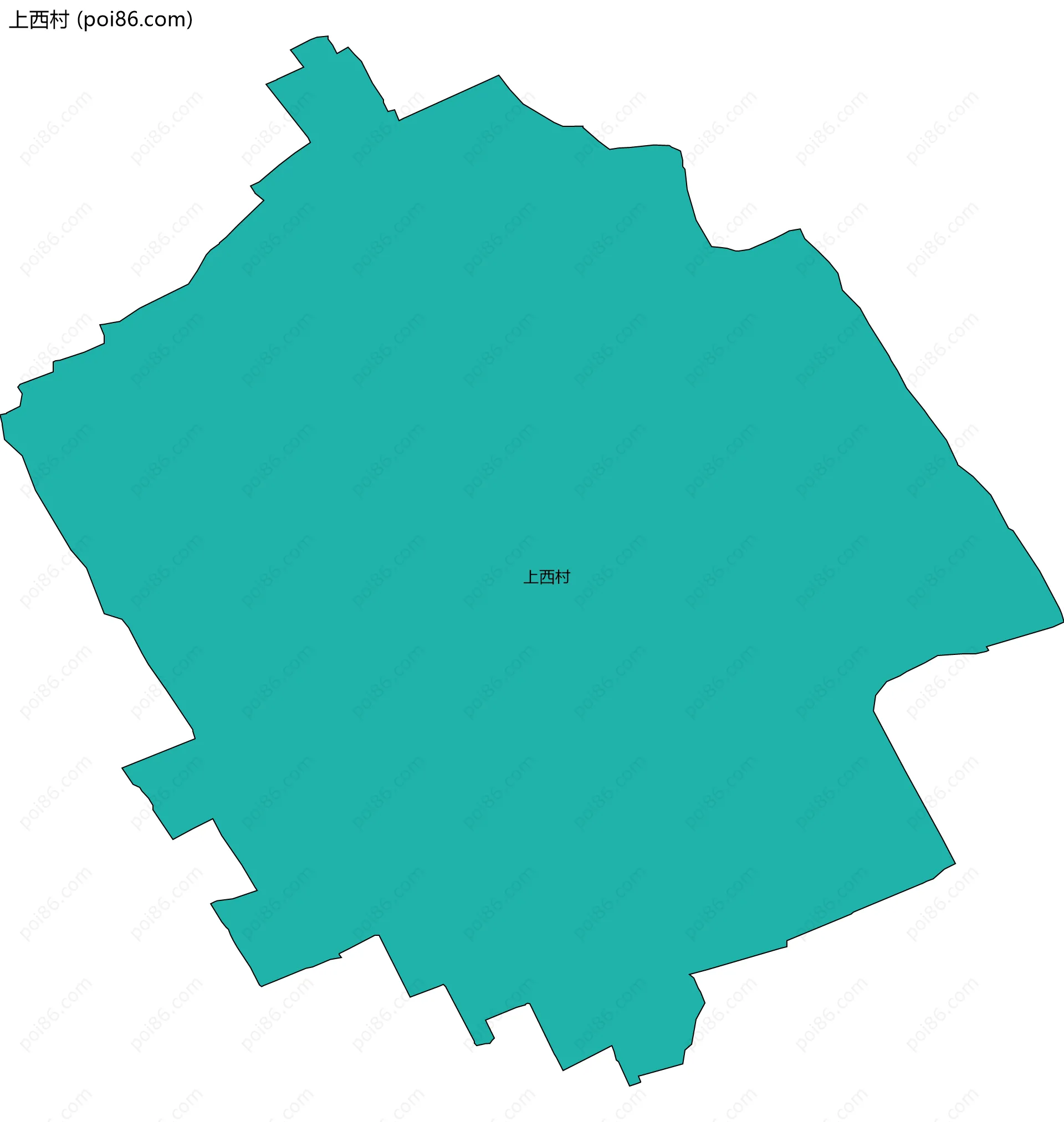 上西村边界地图