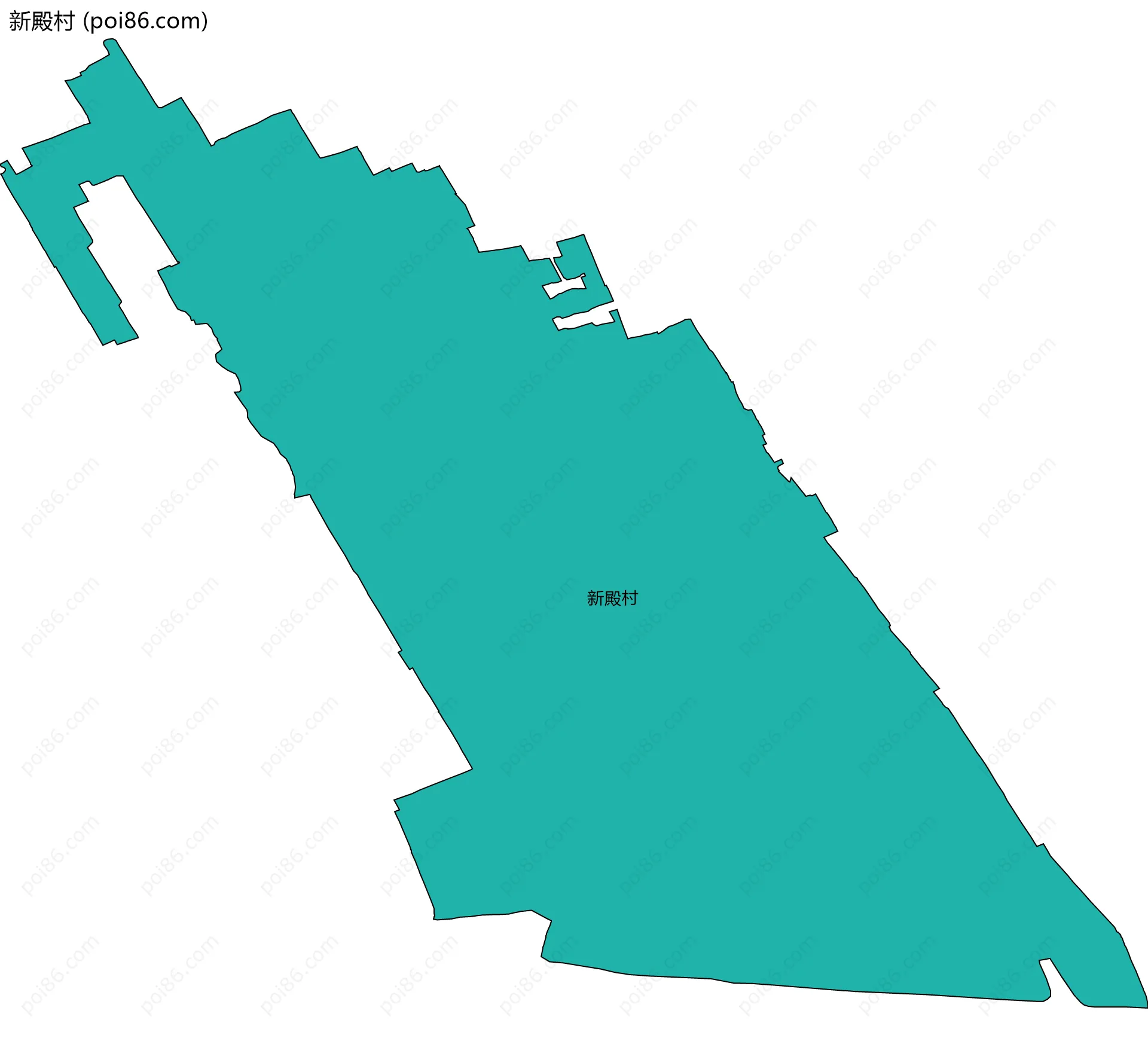 新殿村边界地图