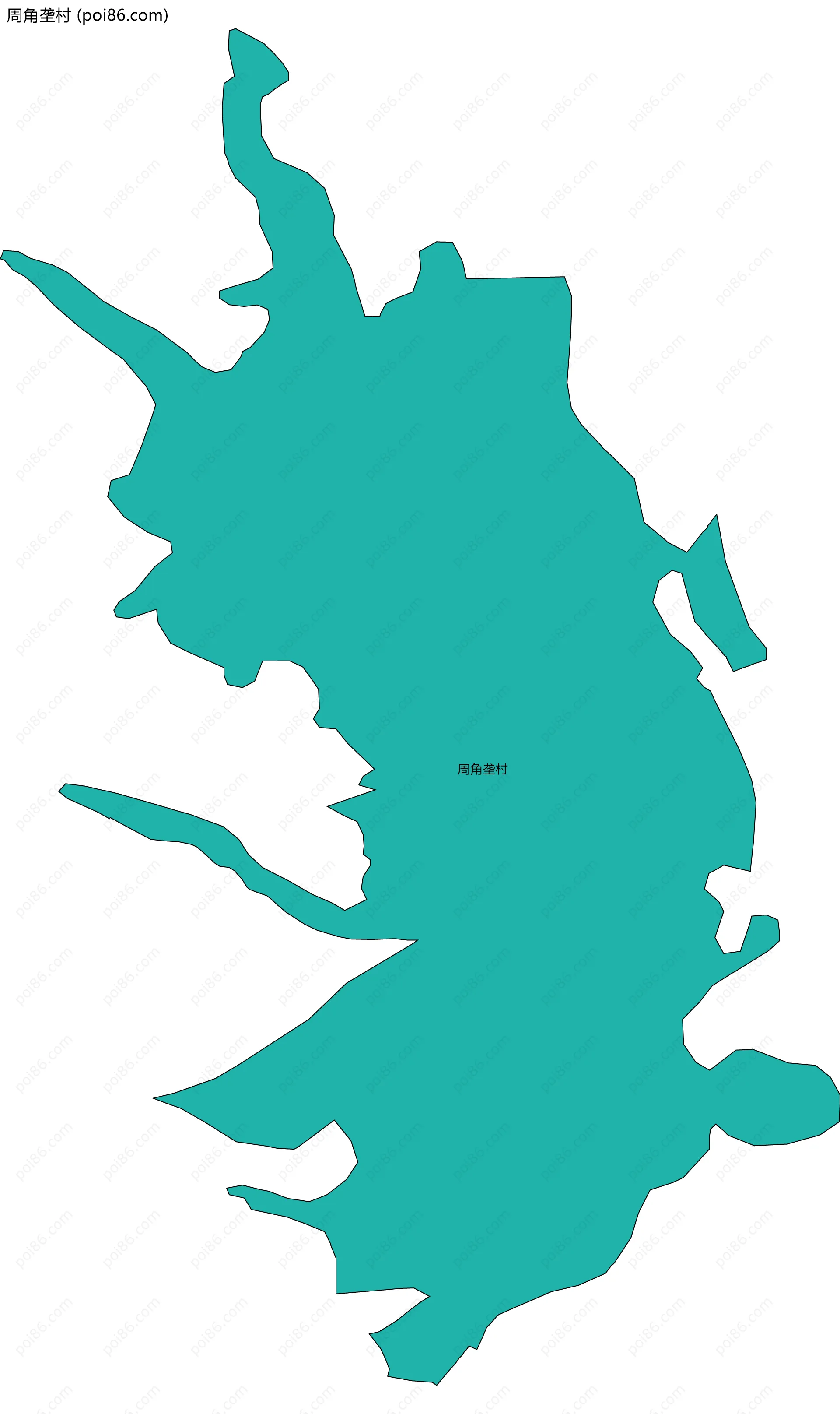 周角垄村边界地图