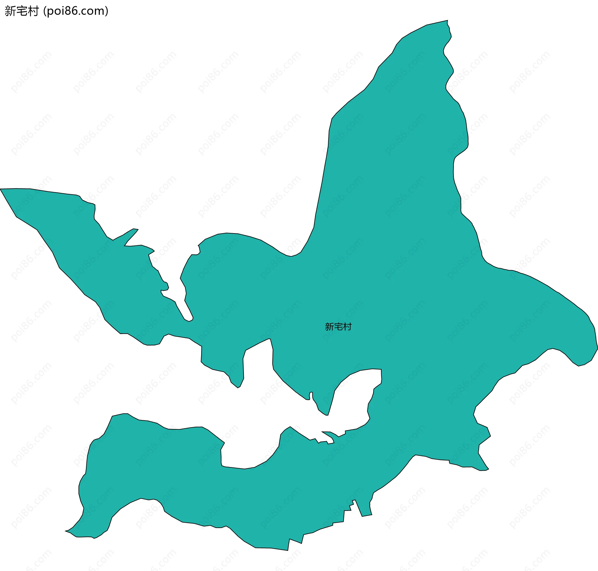 新宅村边界地图