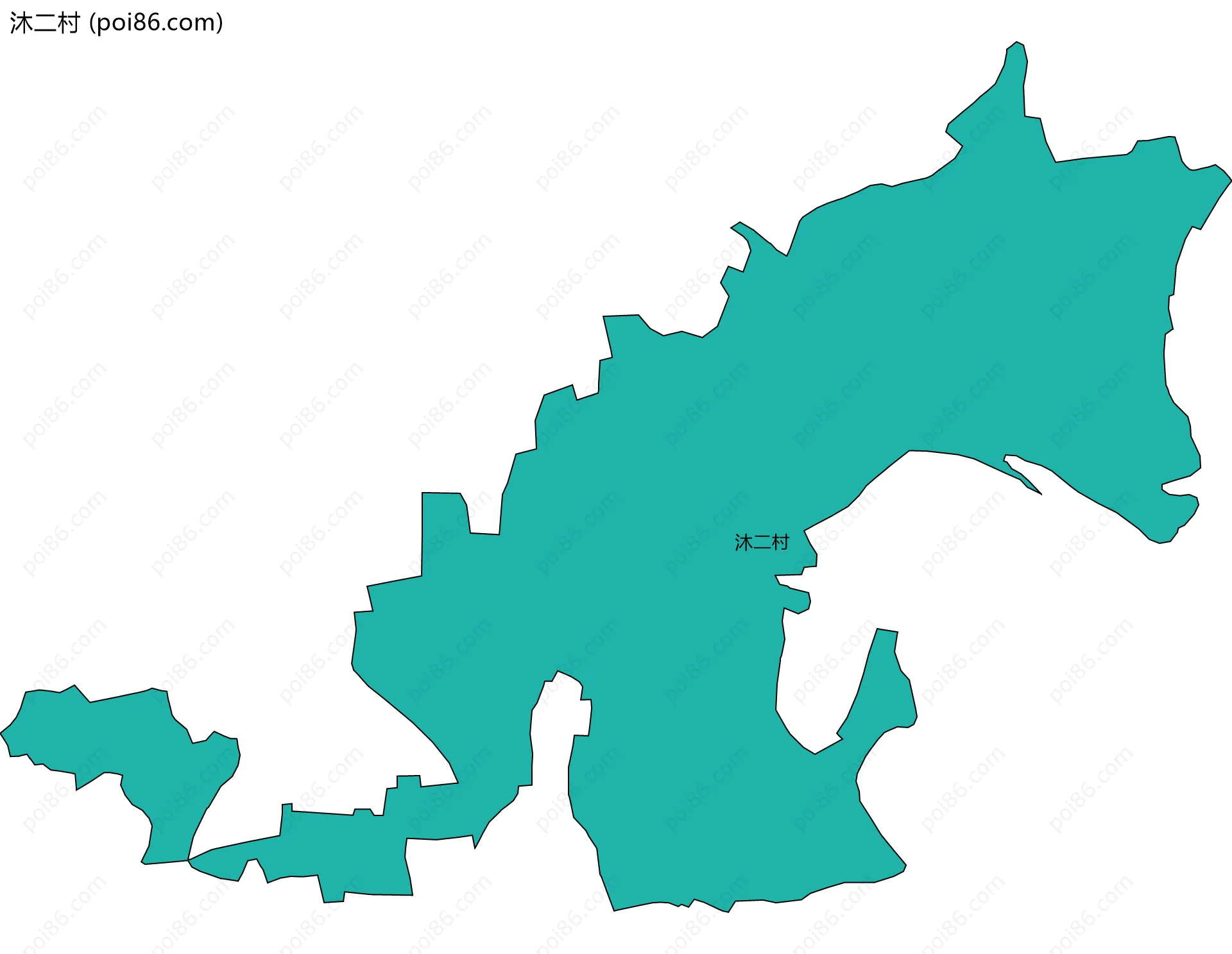 沐二村边界地图