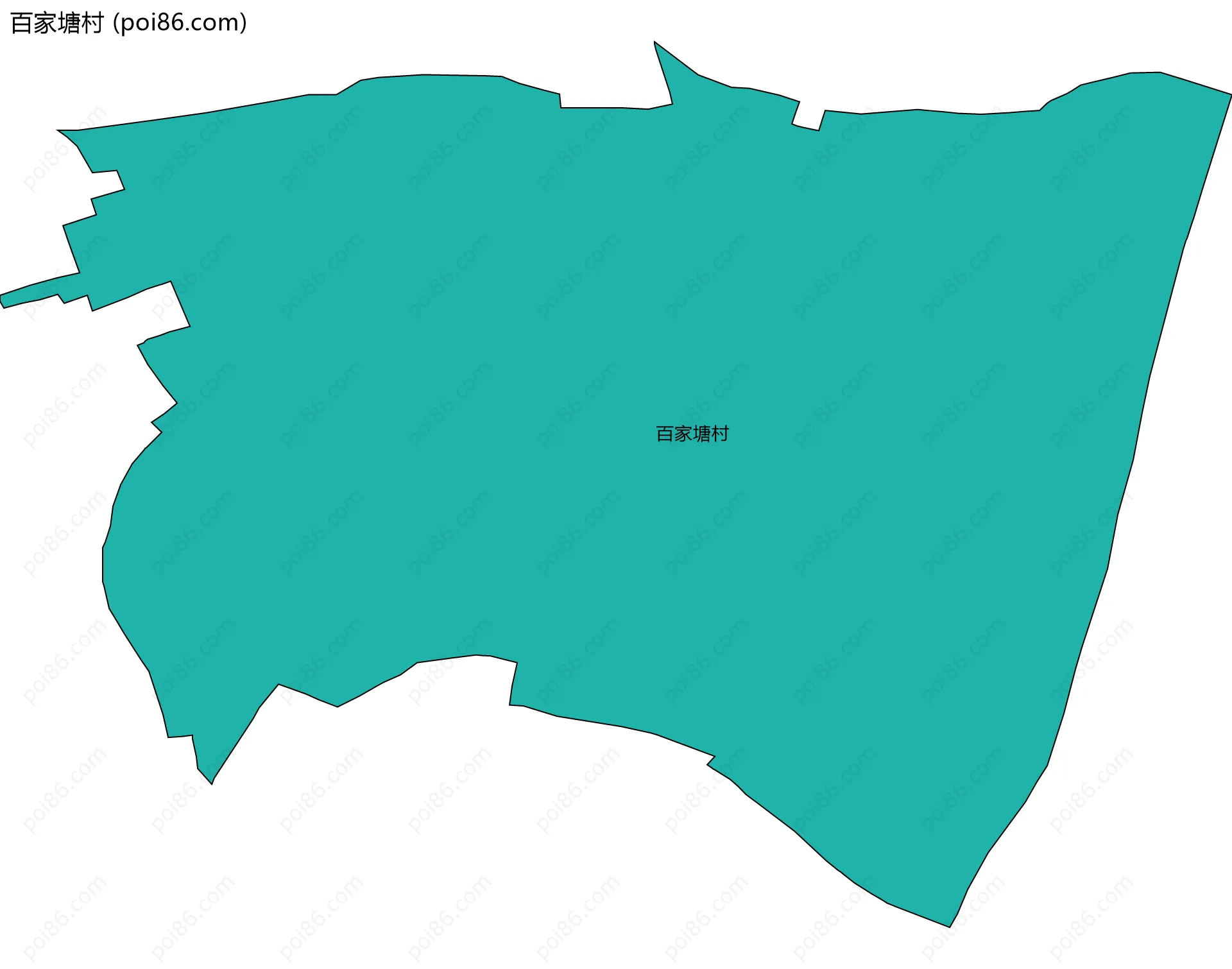 百家塘村边界地图