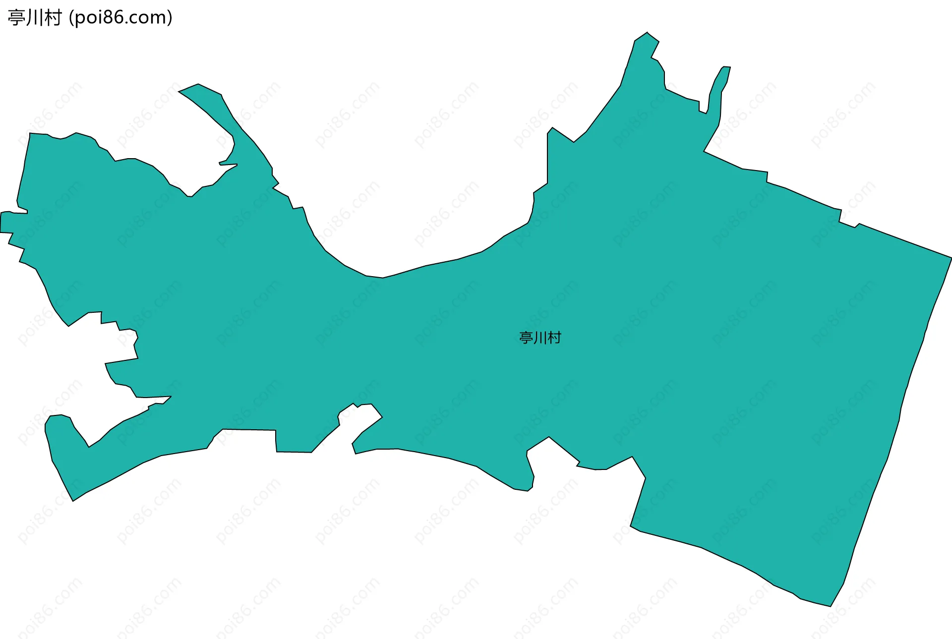 亭川村边界地图