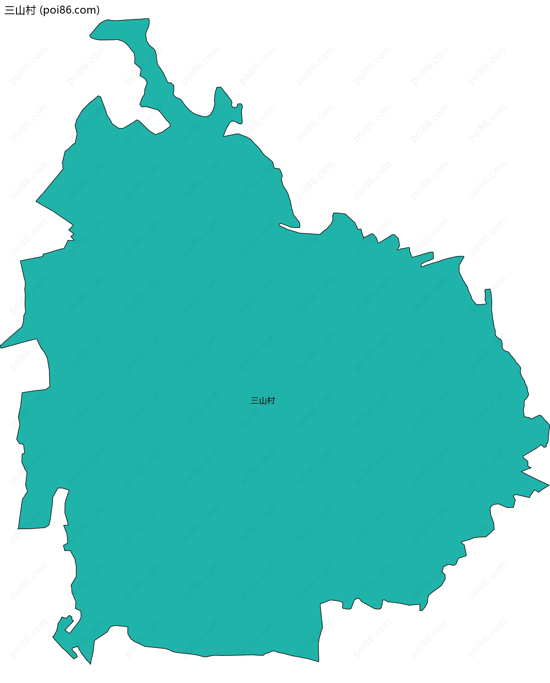 三山村边界地图