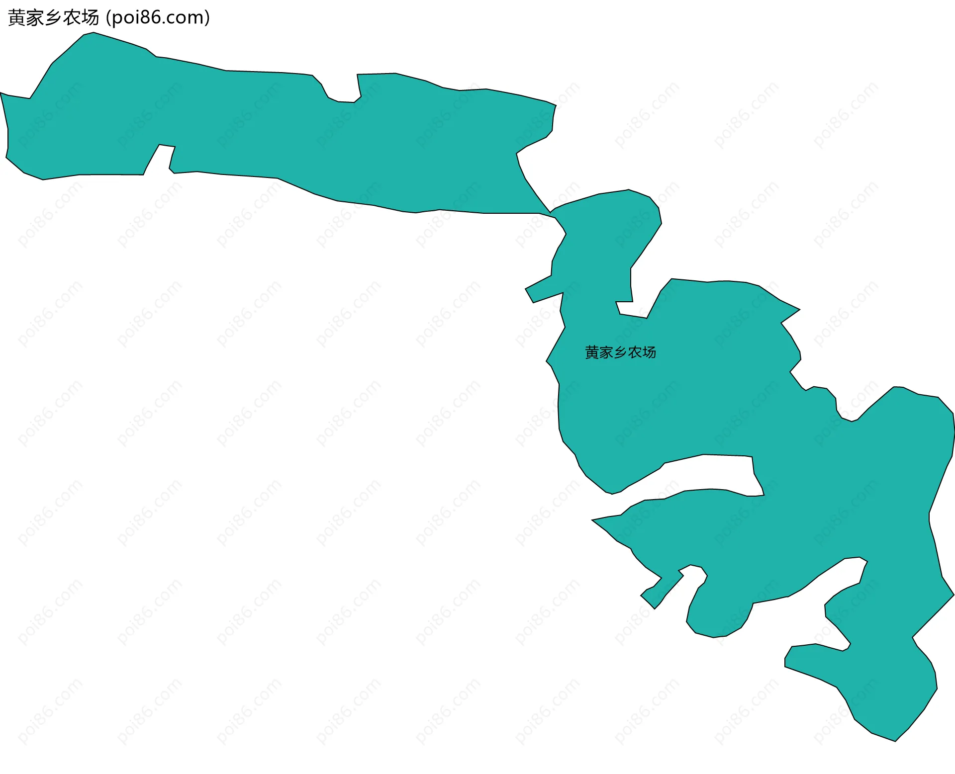黄家乡农场边界地图