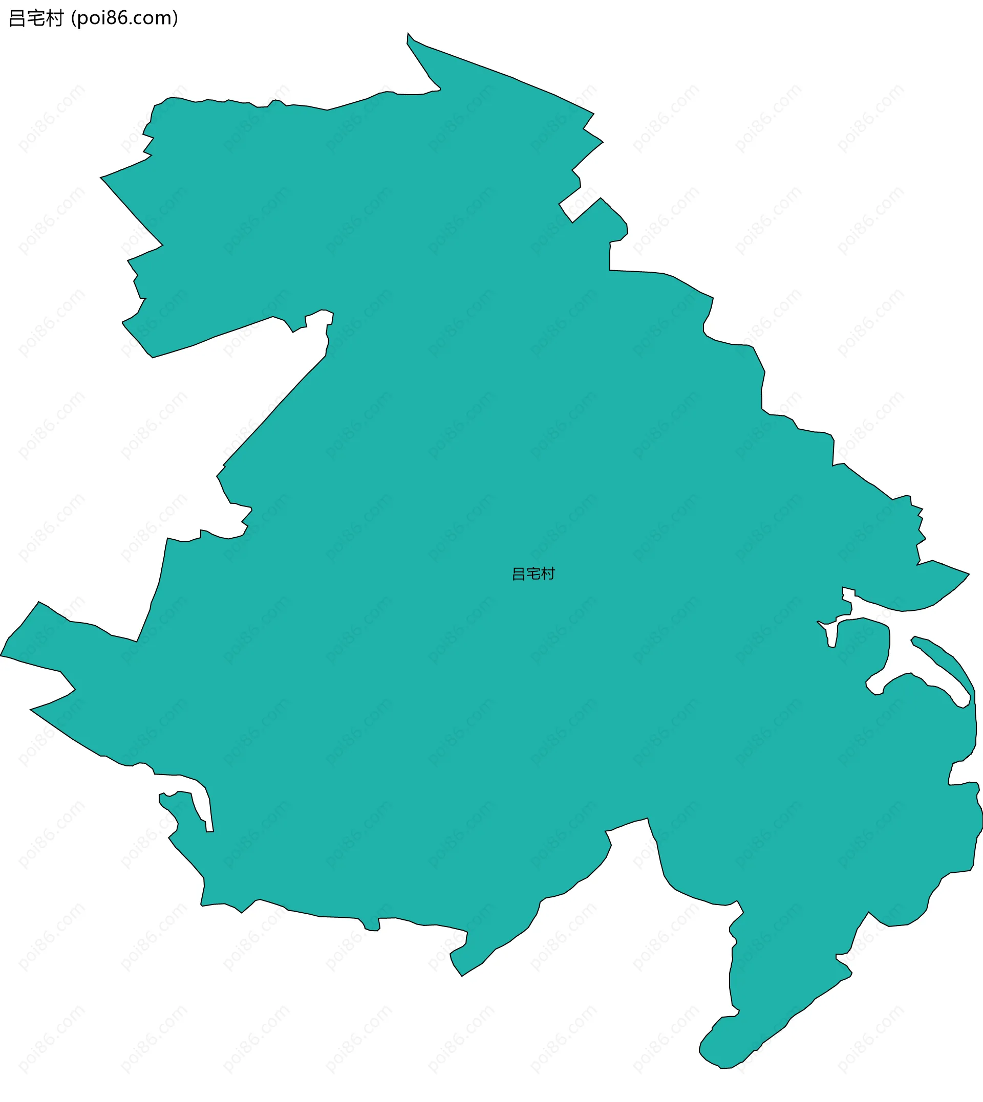 吕宅村边界地图