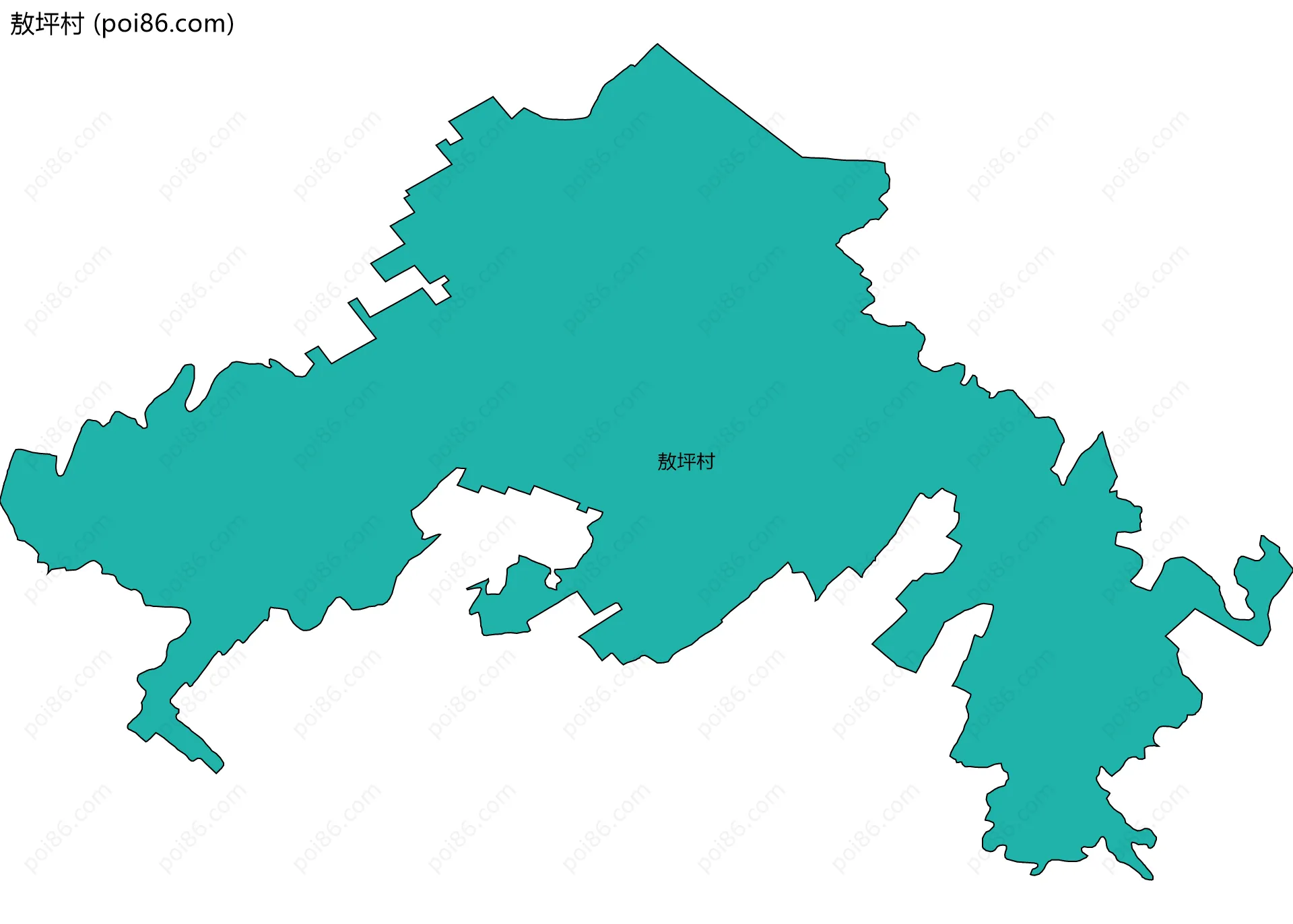 敖坪村边界地图