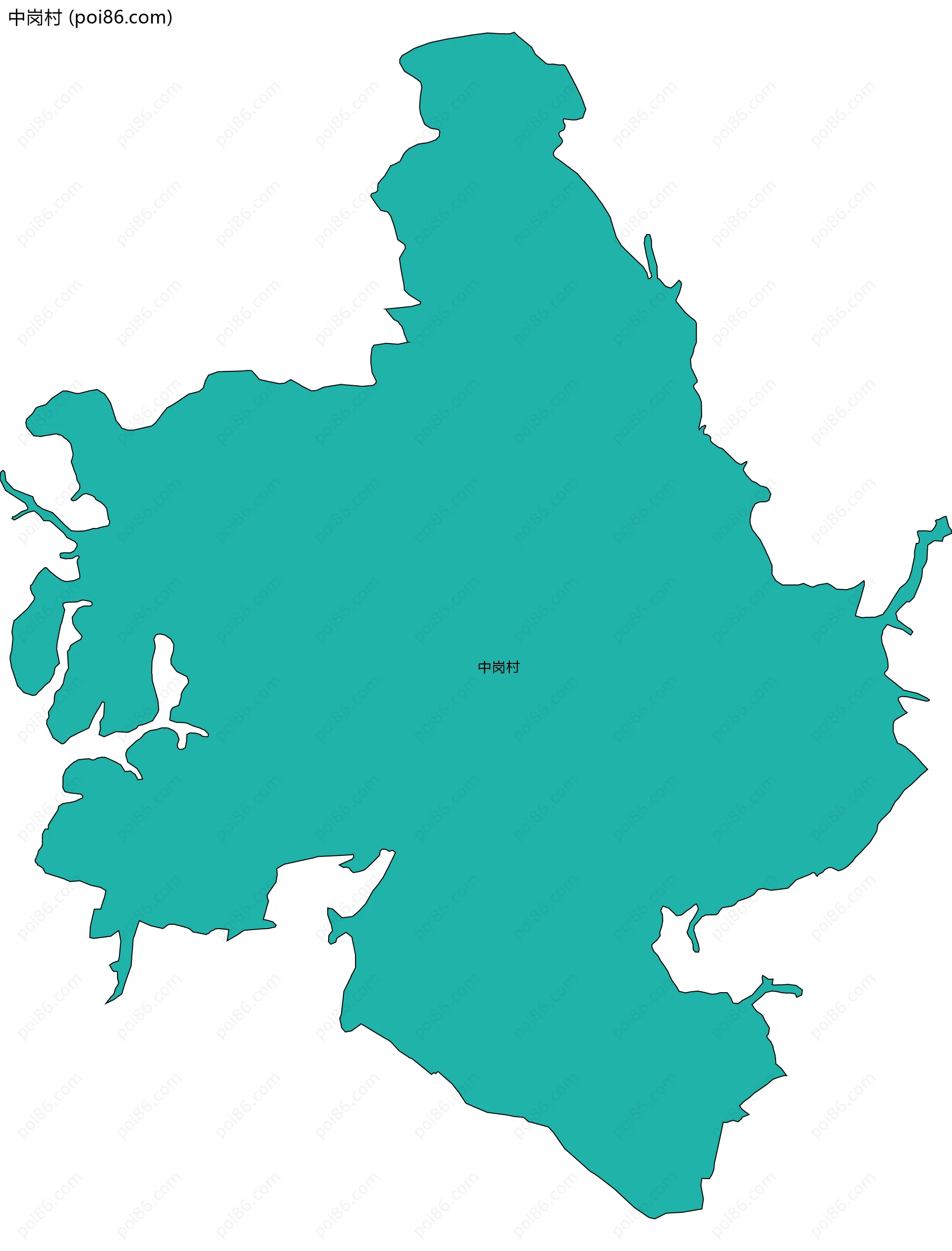 中岗村边界地图