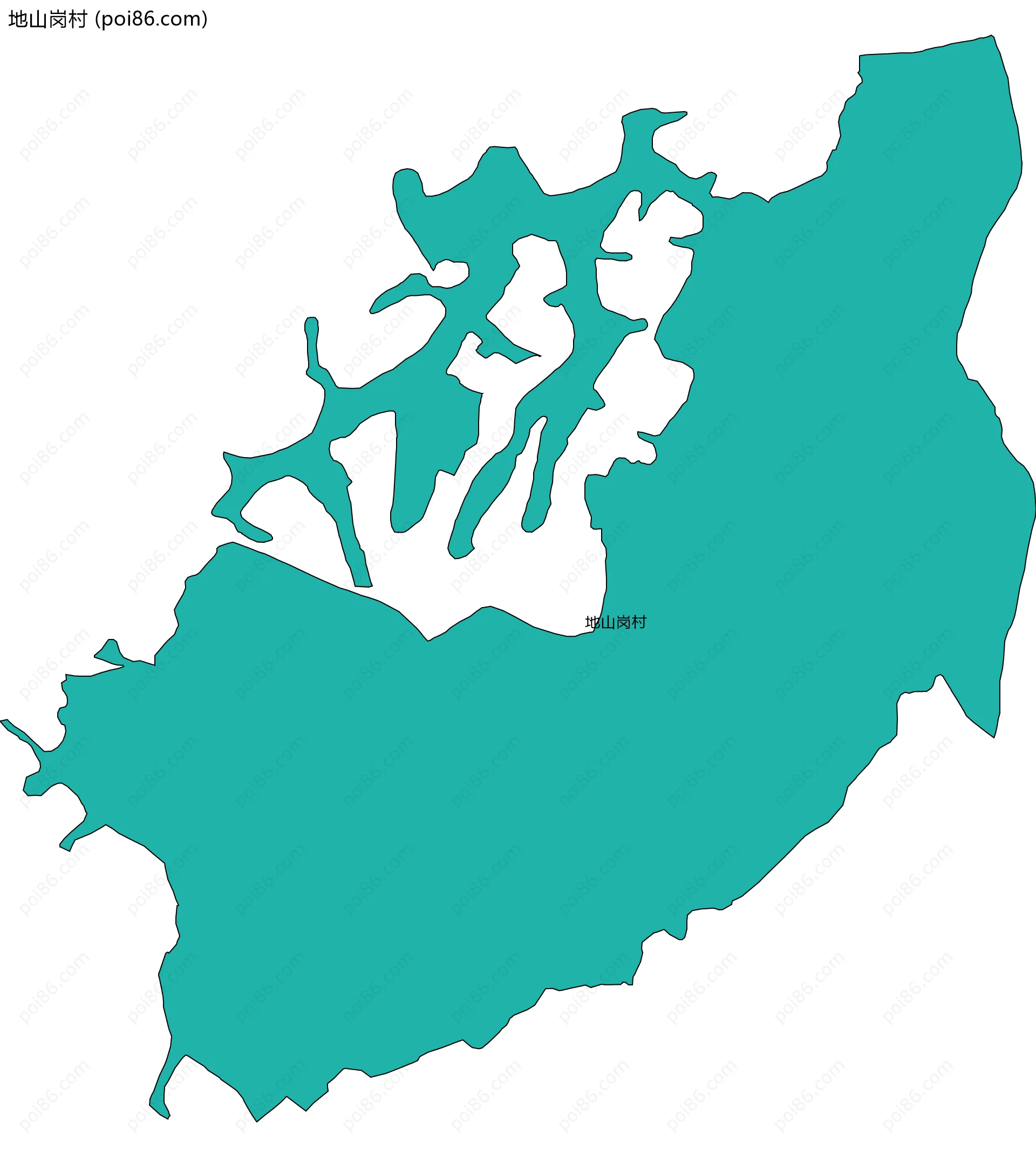 地山岗村边界地图