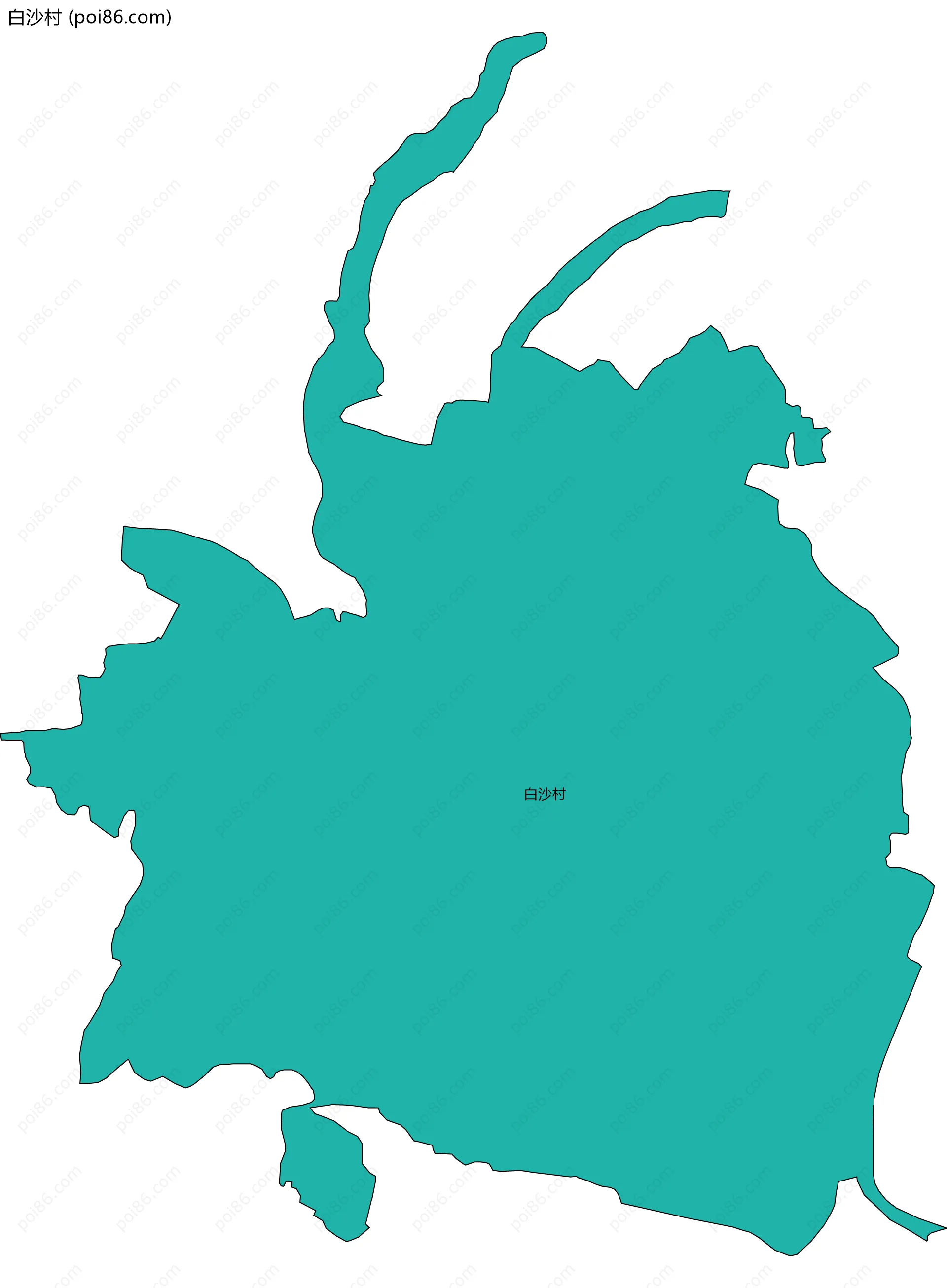 白沙村边界地图